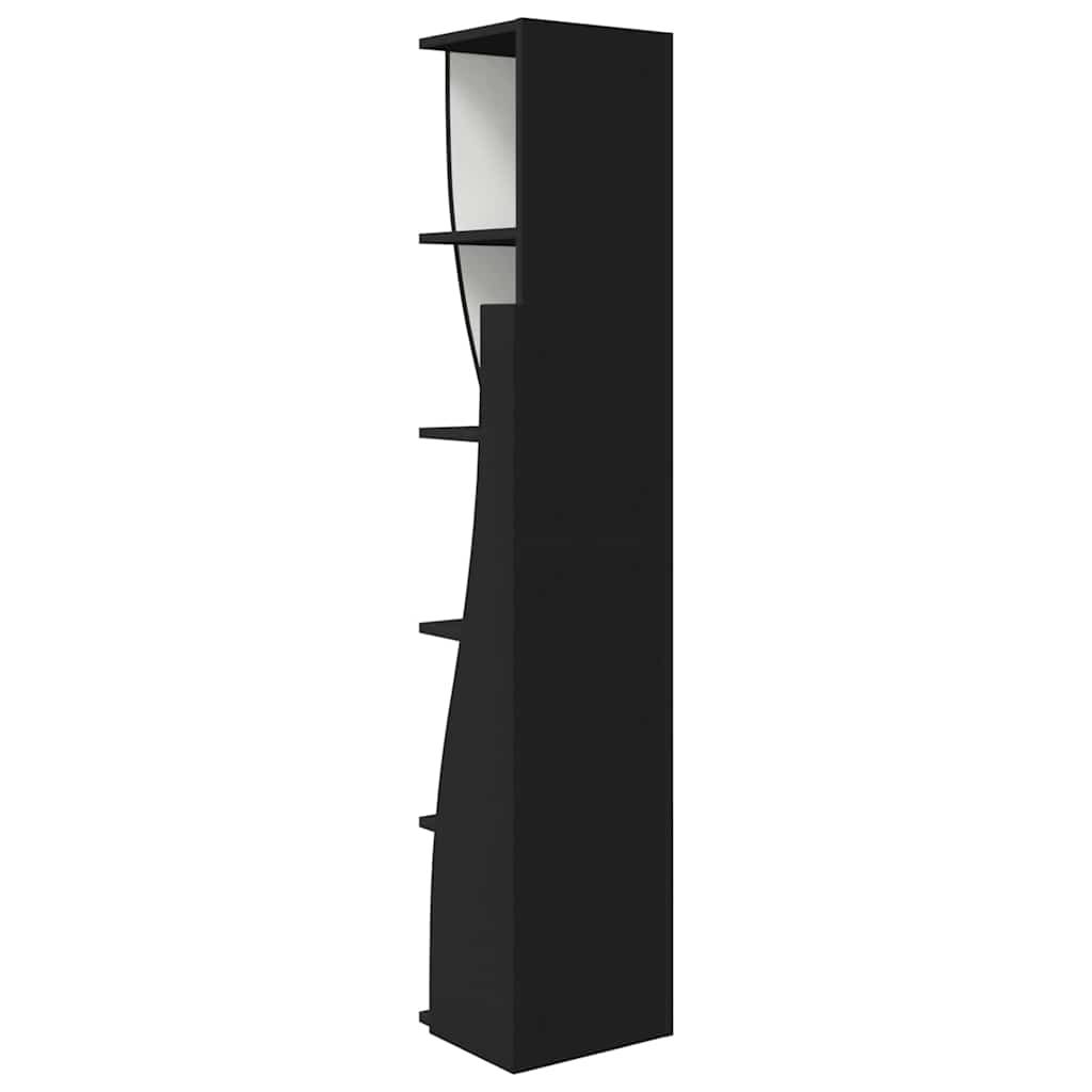 Sarokszekrény fekete 27,5x27x140cm faanyag