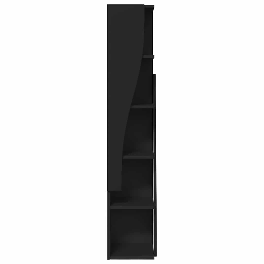 Sarokszekrény fekete 27,5x27x140cm faanyag