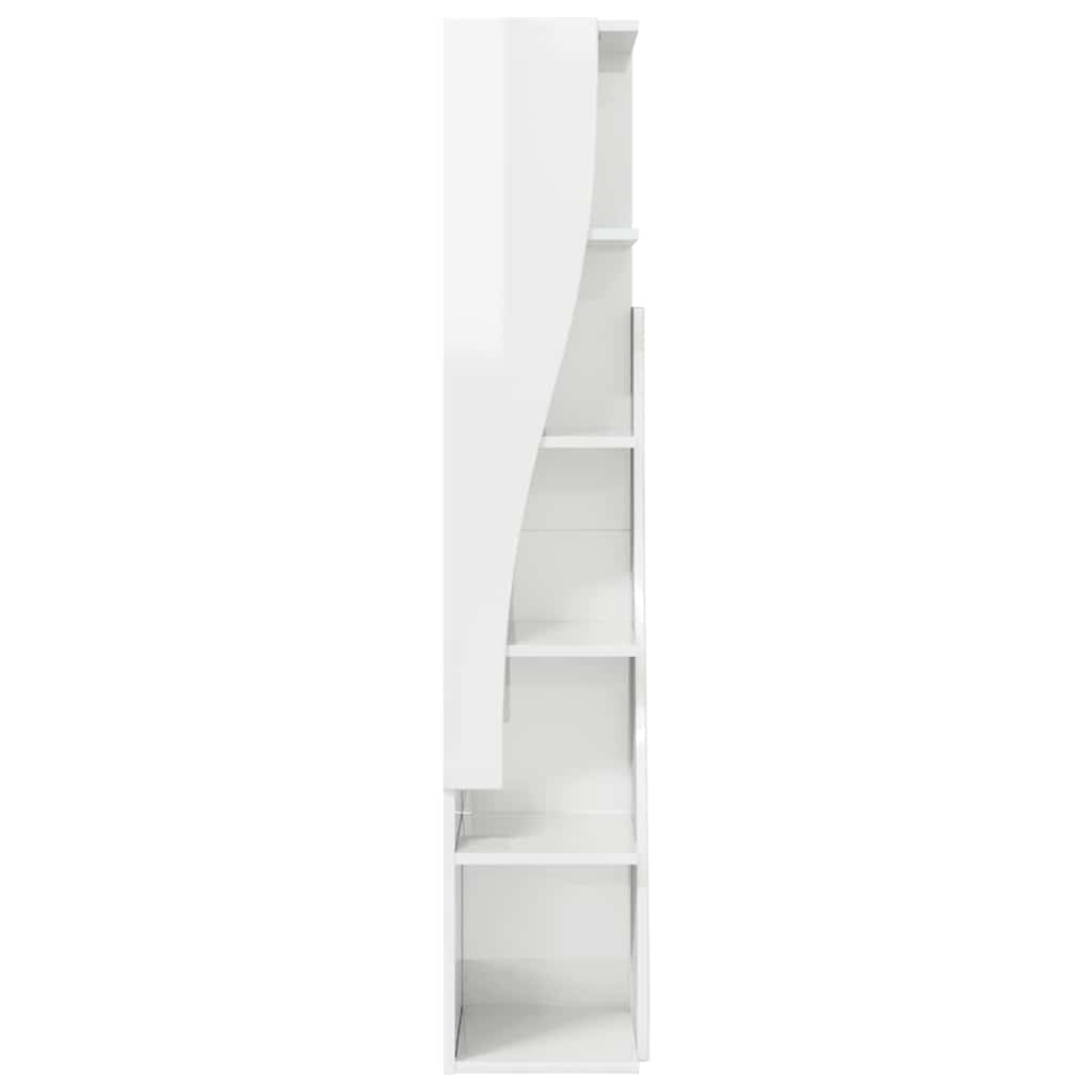 Sarokszekrény magas fényű fehér 27,5x27x140cm faanyag