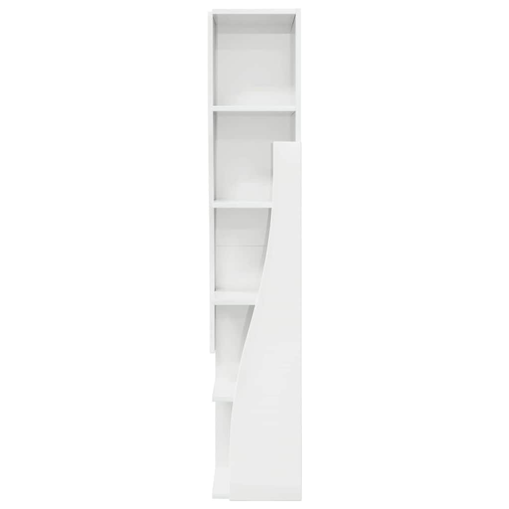 Sarokszekrény magas fényű fehér 27,5x27x140cm faanyag