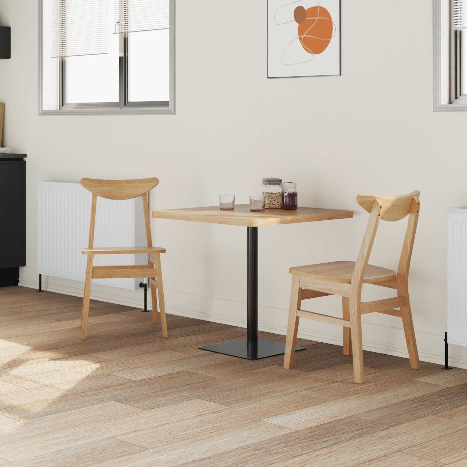 Étkező székek 2 pcs természetes 42 x 47.5 x 81 cm tömör gumi fa