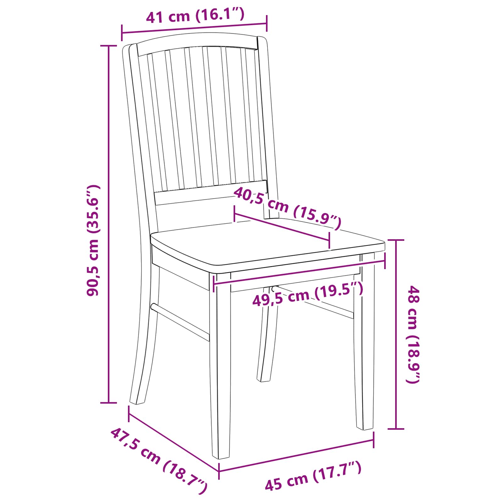 Étkező székek 2 pcs természetes 50 x 52,5 x 91 cm tömör gumi fa