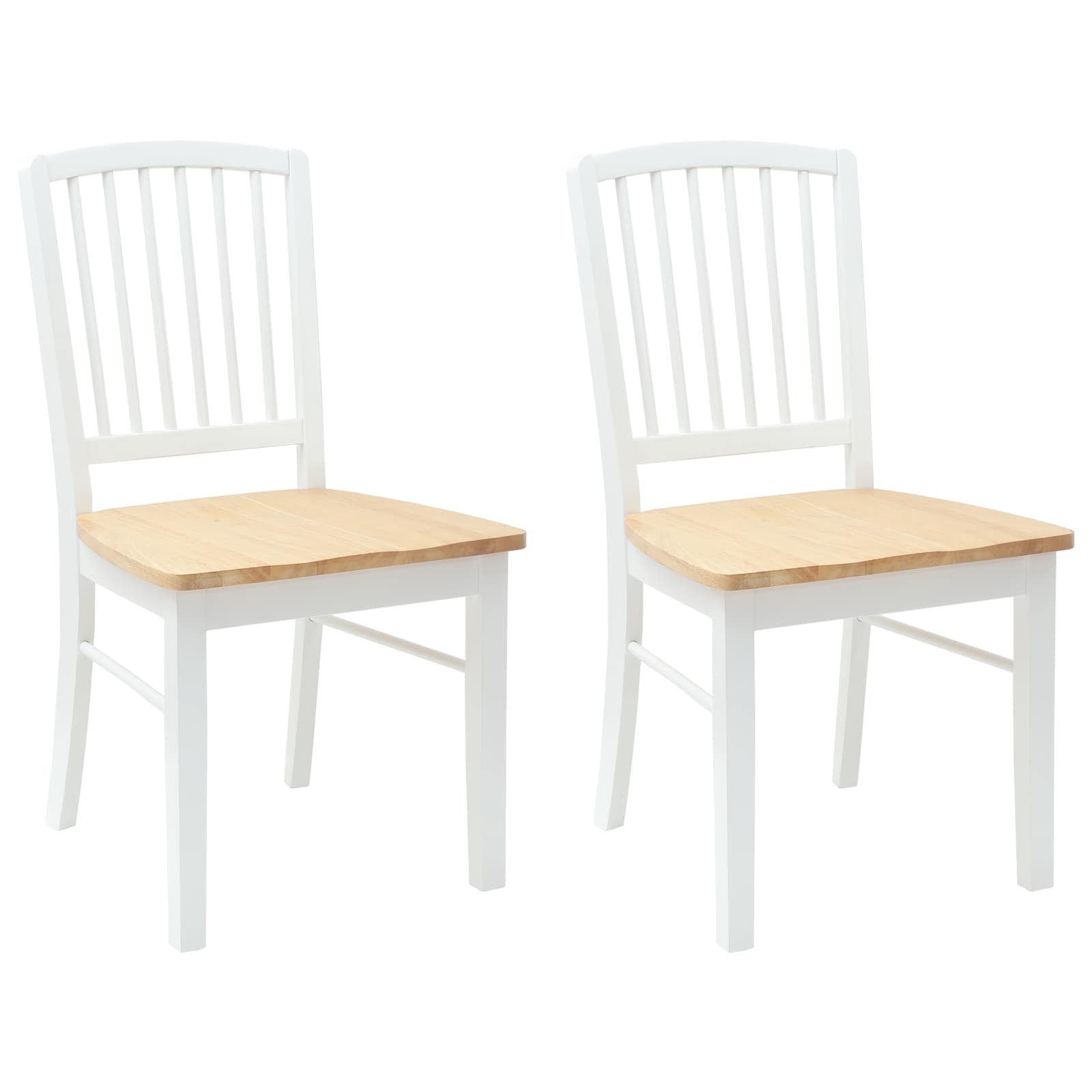 Étkező székek 2 pcs fehér 50 x 52,5 x 91 cm tömör gumi fa