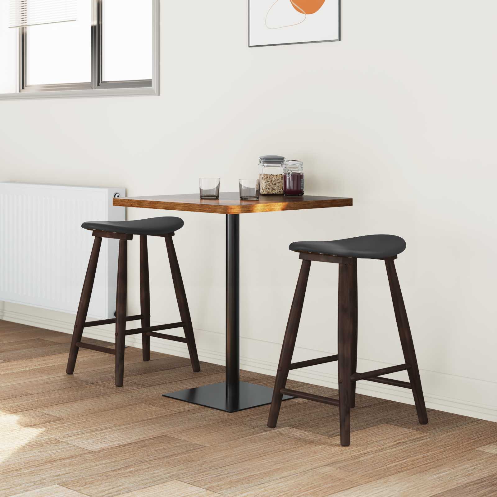 Étkező székek 2 pcs világos barna 46 x 37 x 63 cm tömör gumi fa