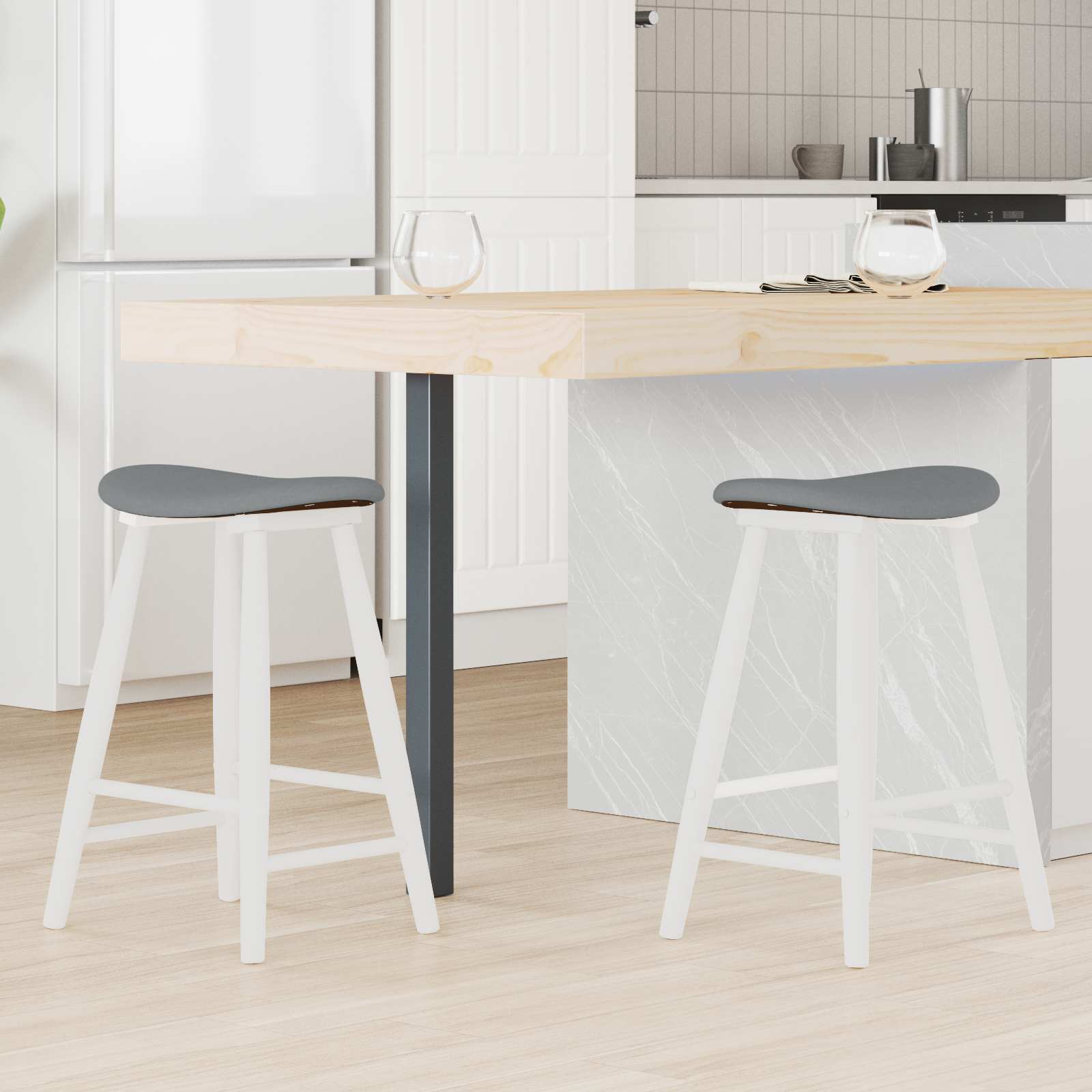 Étkező székek 2 pcs fehér 46 x 37 x 63 cm tömör gumi fa