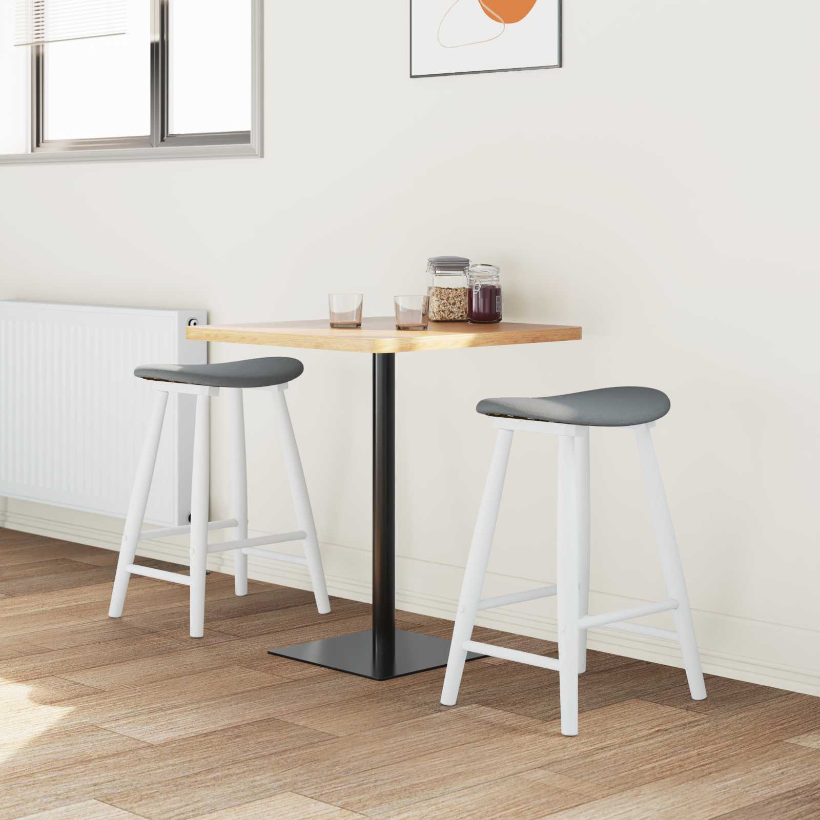 Étkező székek 2 pcs fehér 46 x 37 x 63 cm tömör gumi fa