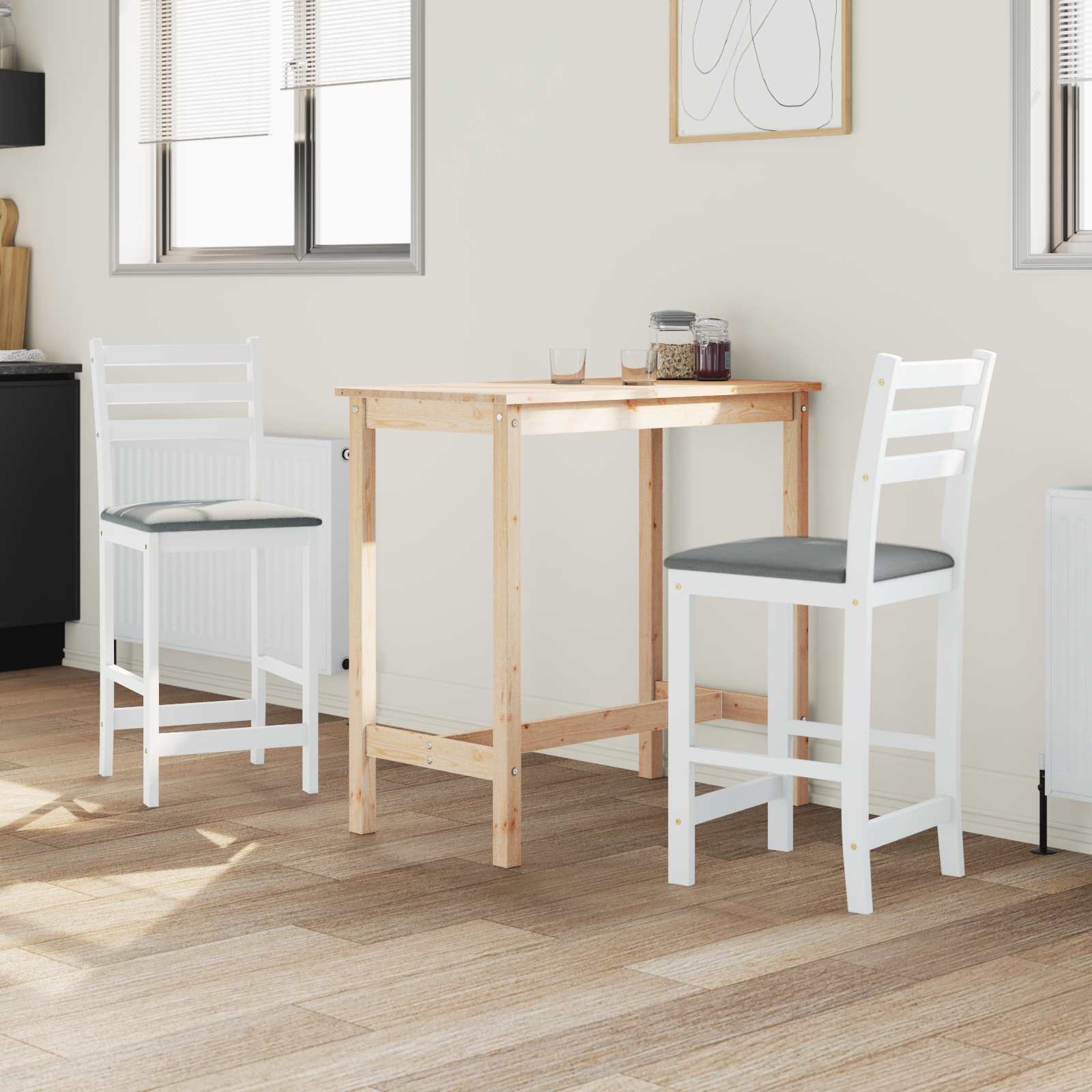 Étkező székek 2 pcs fehér 40 x 47,5 x 99,5 cm tömör gumi fa