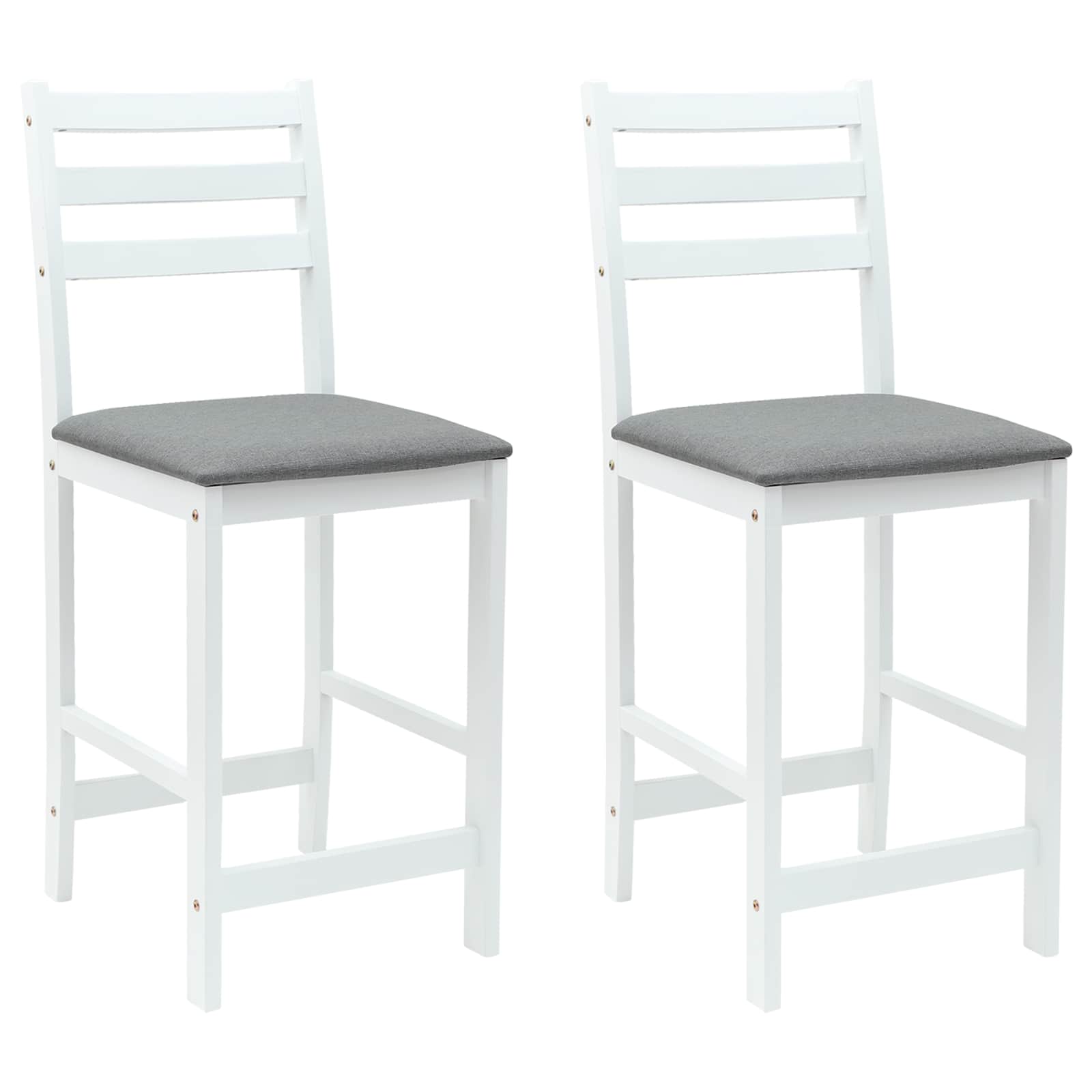 Étkező székek 2 pcs fehér 40 x 47,5 x 99,5 cm tömör gumi fa