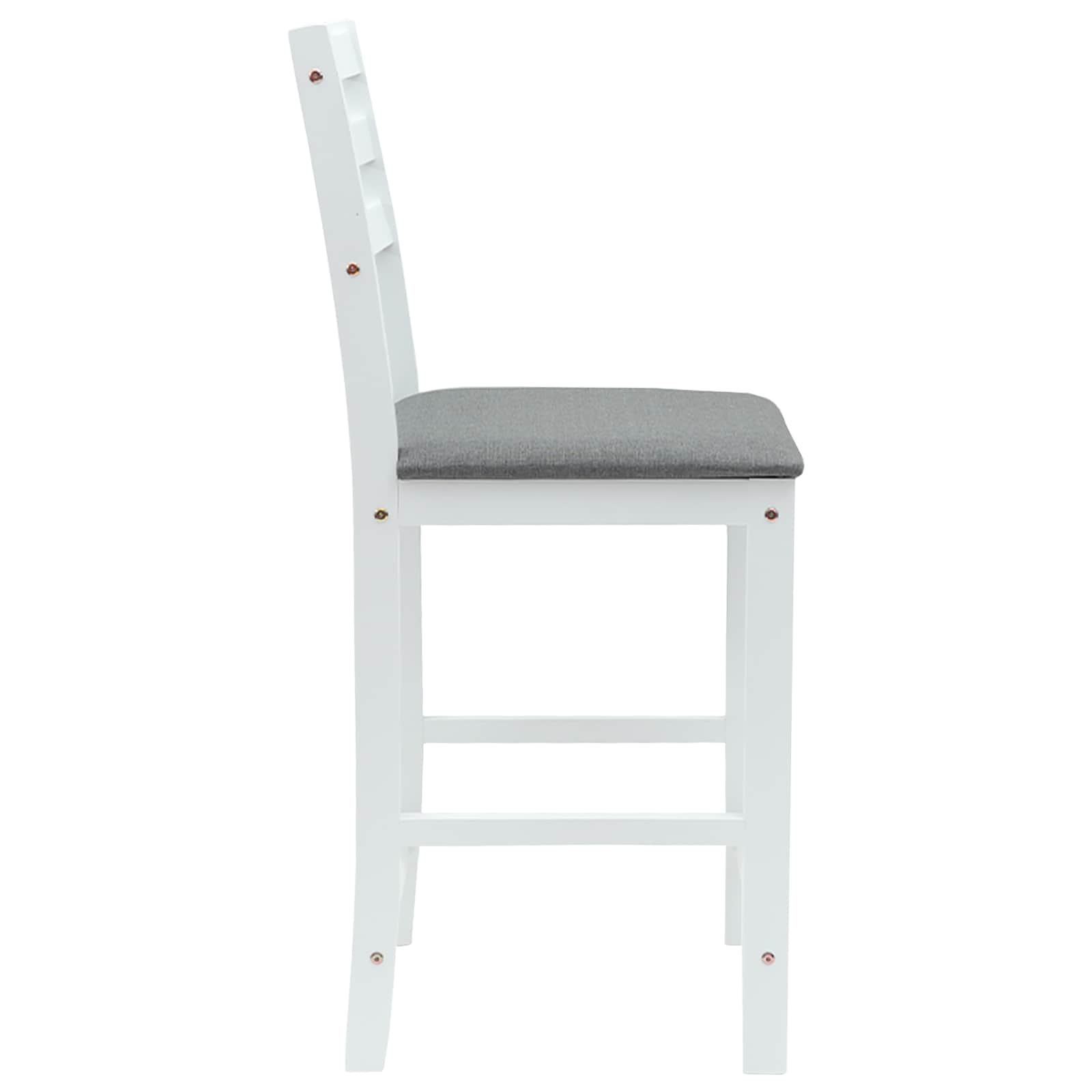 Étkező székek 2 pcs fehér 40 x 47,5 x 99,5 cm tömör gumi fa
