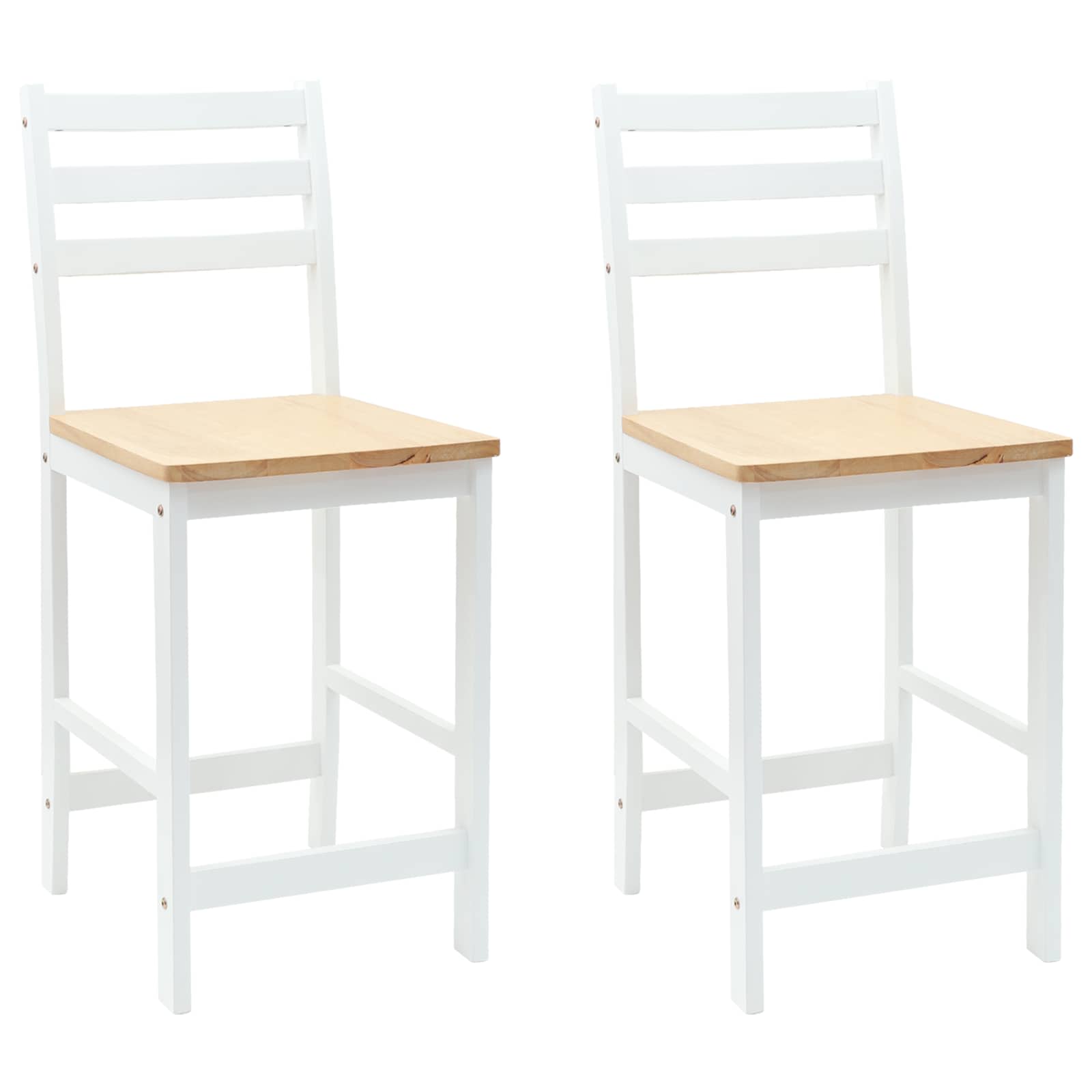 Étkező székek 2 pcs tömör gumi fa fehér 40 x 47,5 x 99,5 cm