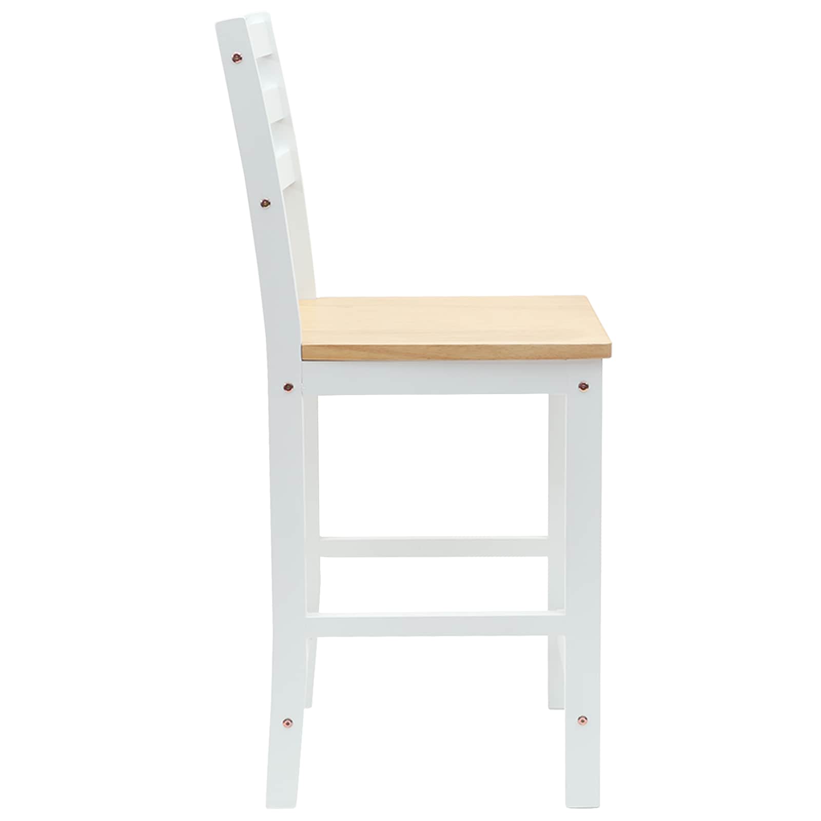 Étkező székek 2 pcs tömör gumi fa fehér 40 x 47,5 x 99,5 cm