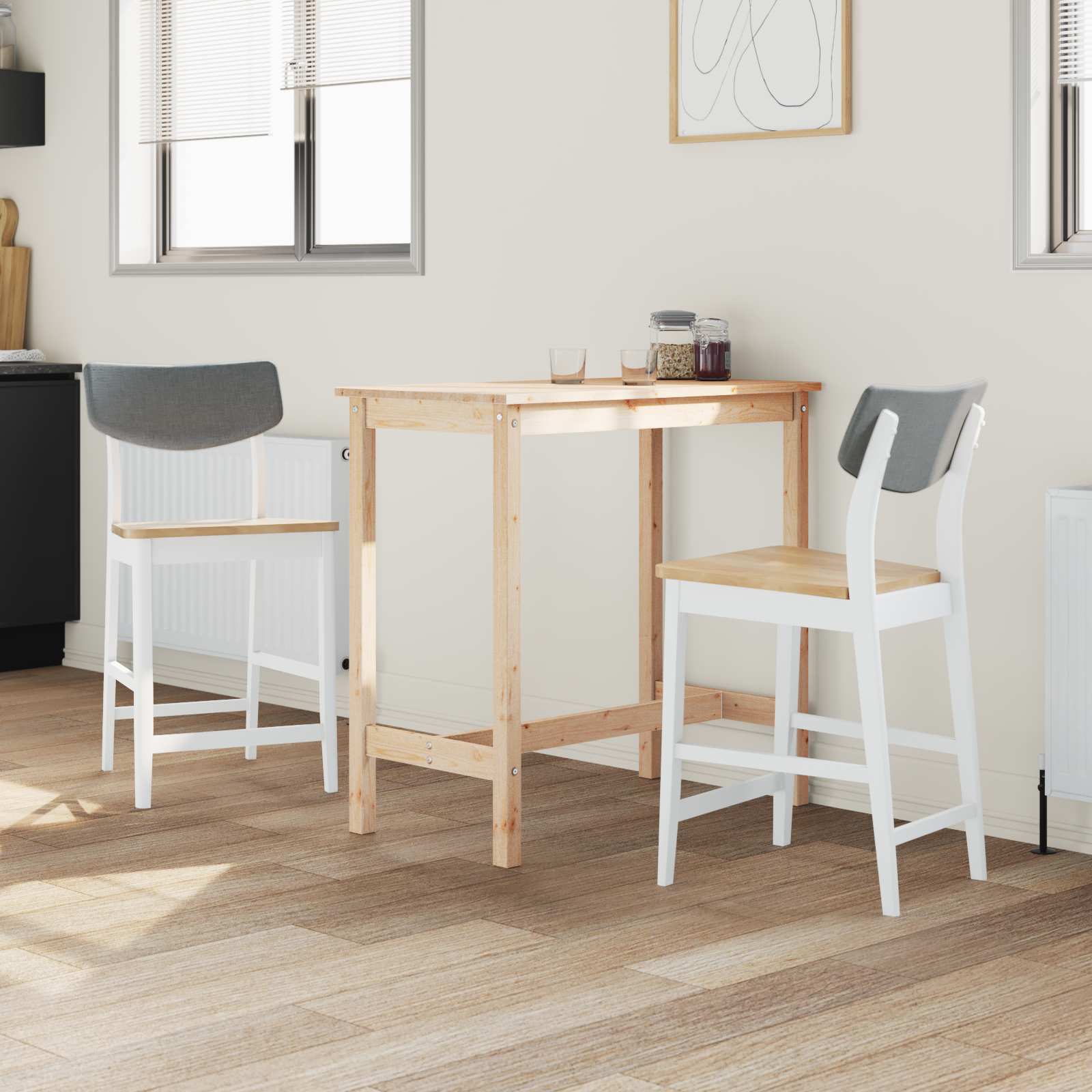 Étkező székek 2 pcs fehér 48 x 49 x 95 cm tömör gumi fa