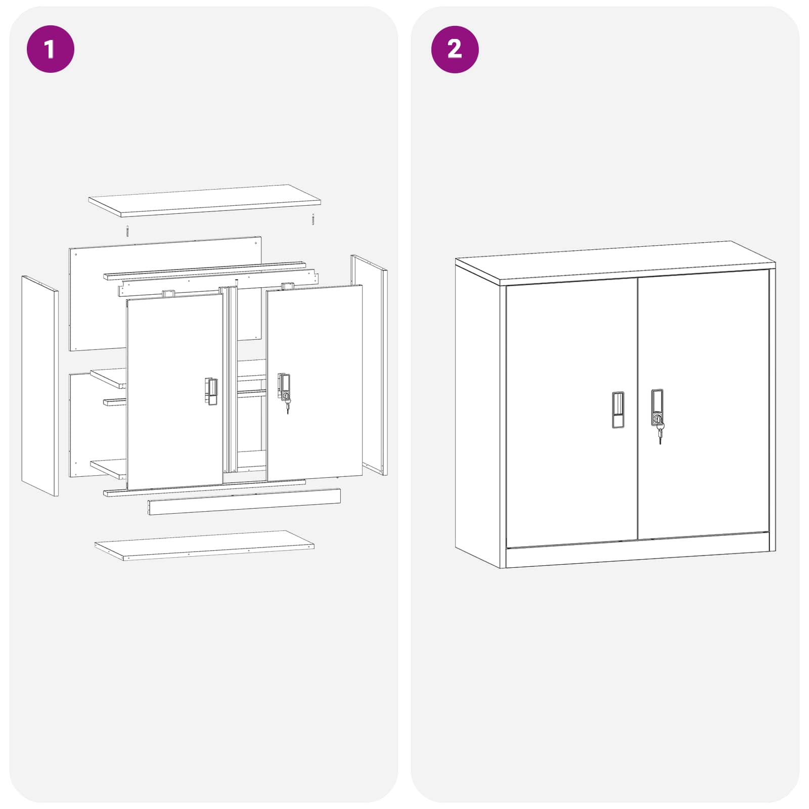 Tárolószekrény fehér 90 x 40 x 90 cm hidegen hengerelt acél