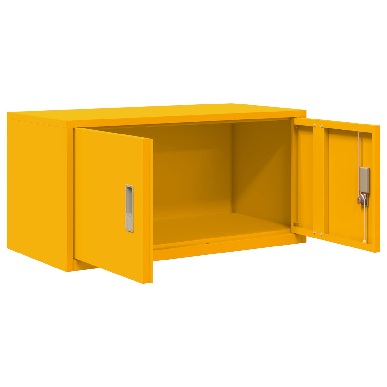 Tárolószekrény tárolóval mustár sárga 80 x 40 x 40 cm