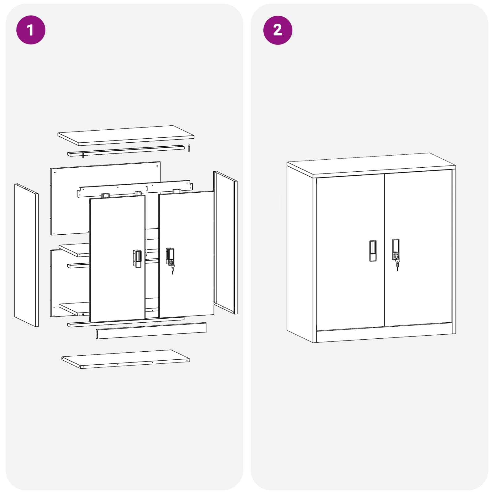 Tárolószekrény fekete 80 x 40 x 90 cm hidegen hengerelt acél