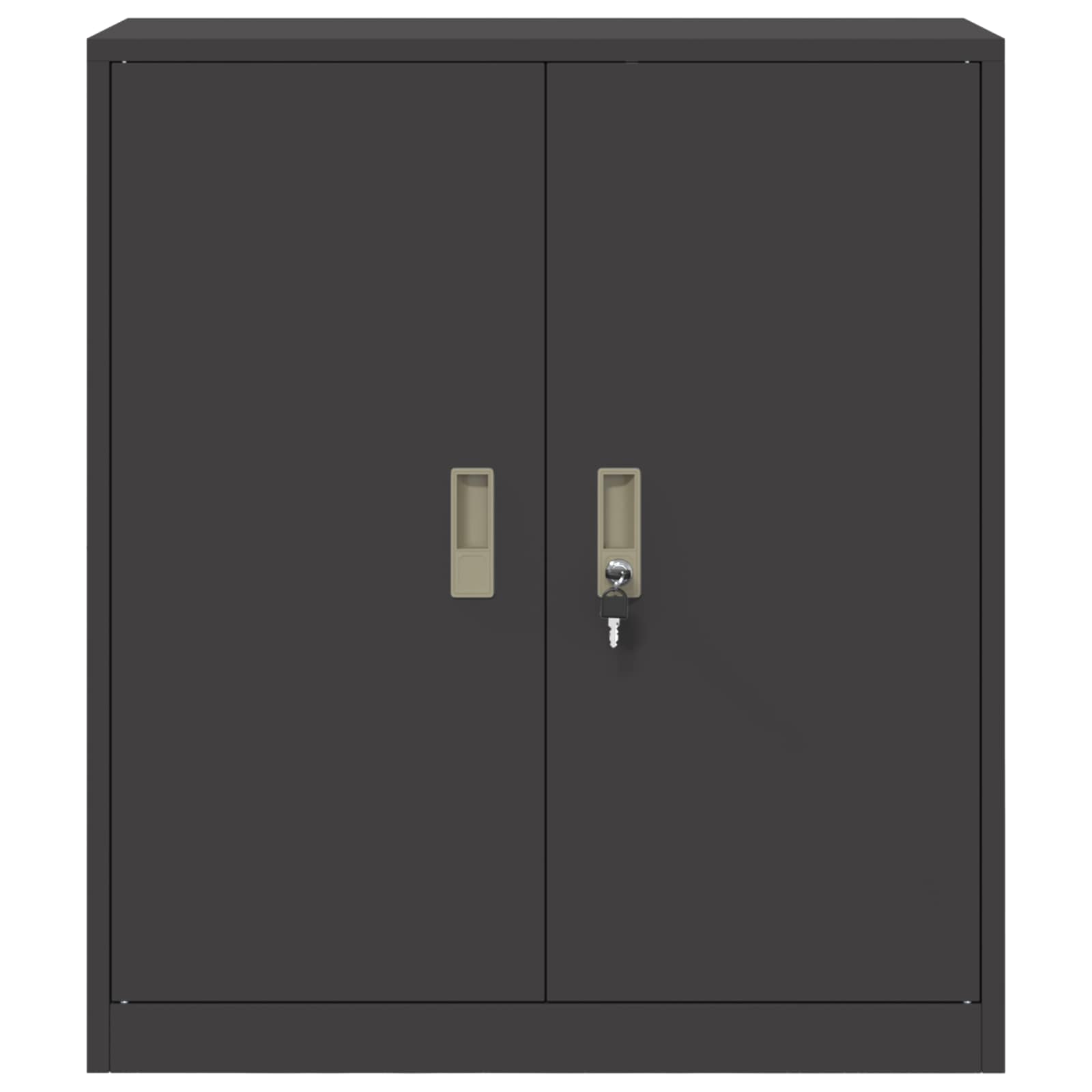 Tárolószekrény fekete 80 x 40 x 90 cm hidegen hengerelt acél