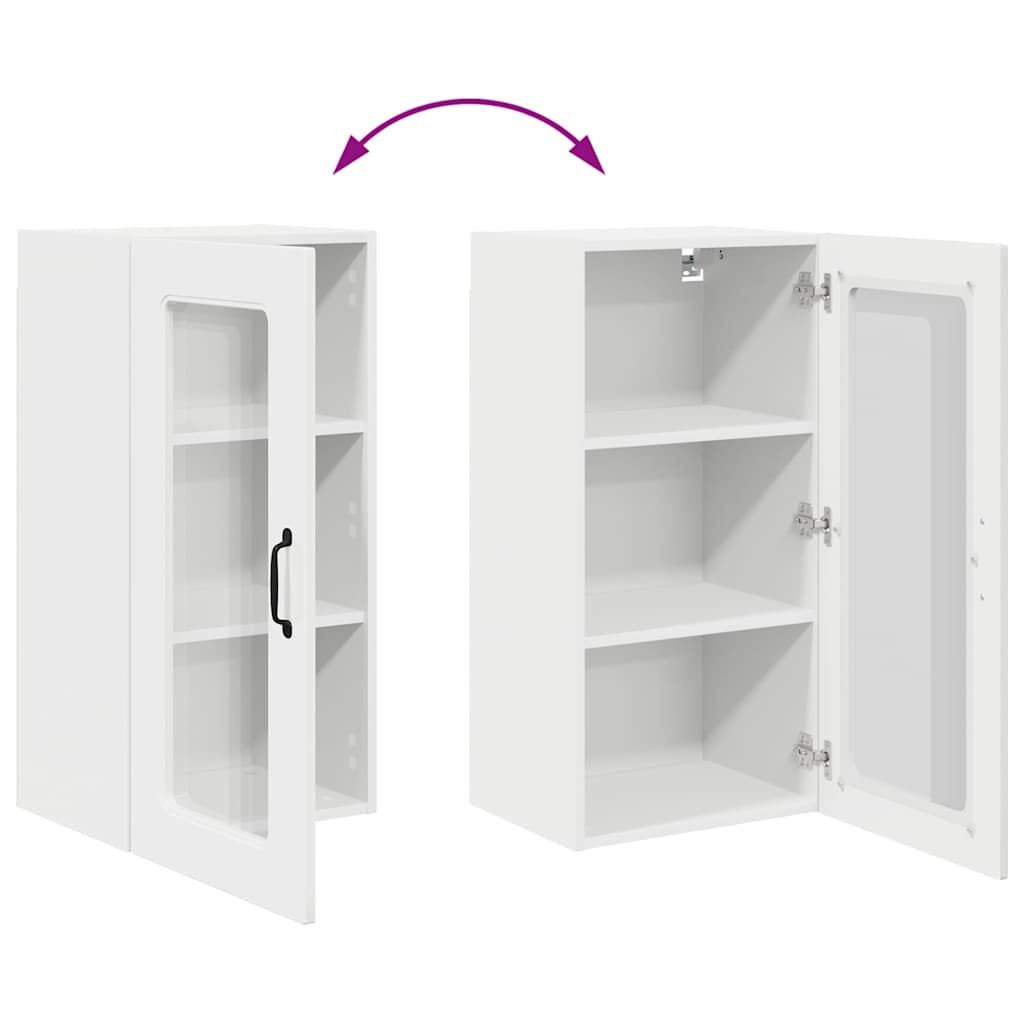 Fali konyhaszekrény 2 pcs magas fényű fehér 40 x 31 x 80 cm