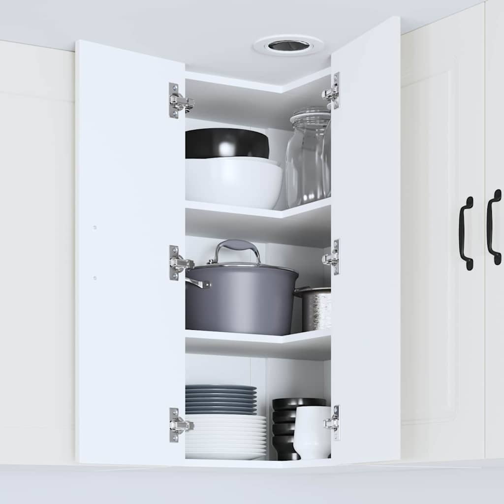 Fali konyhaszekrény polcokkal fehér 57 x 57 x 80 cm faanyag