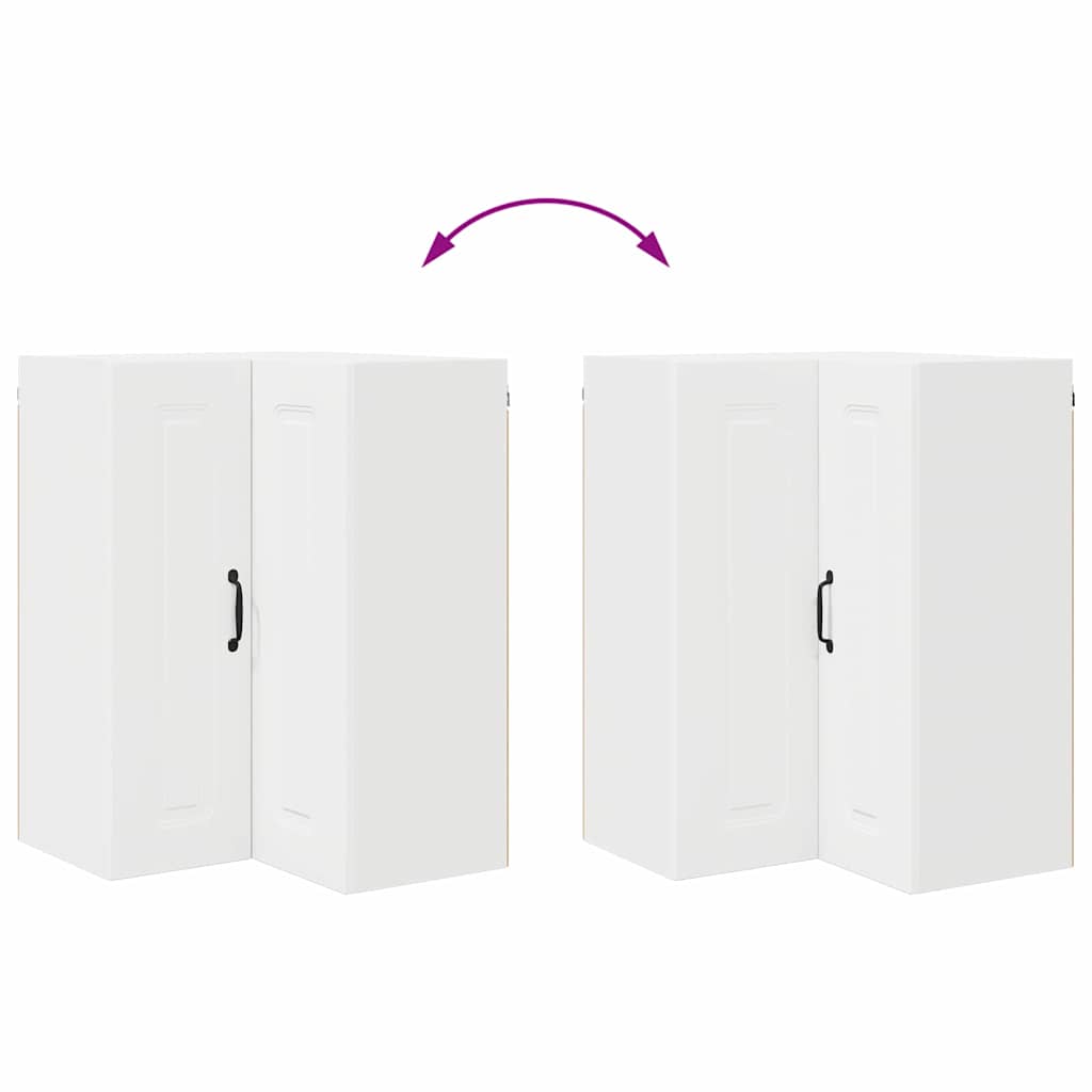 Fali konyhaszekrény polcokkal fehér 57 x 57 x 80 cm faanyag