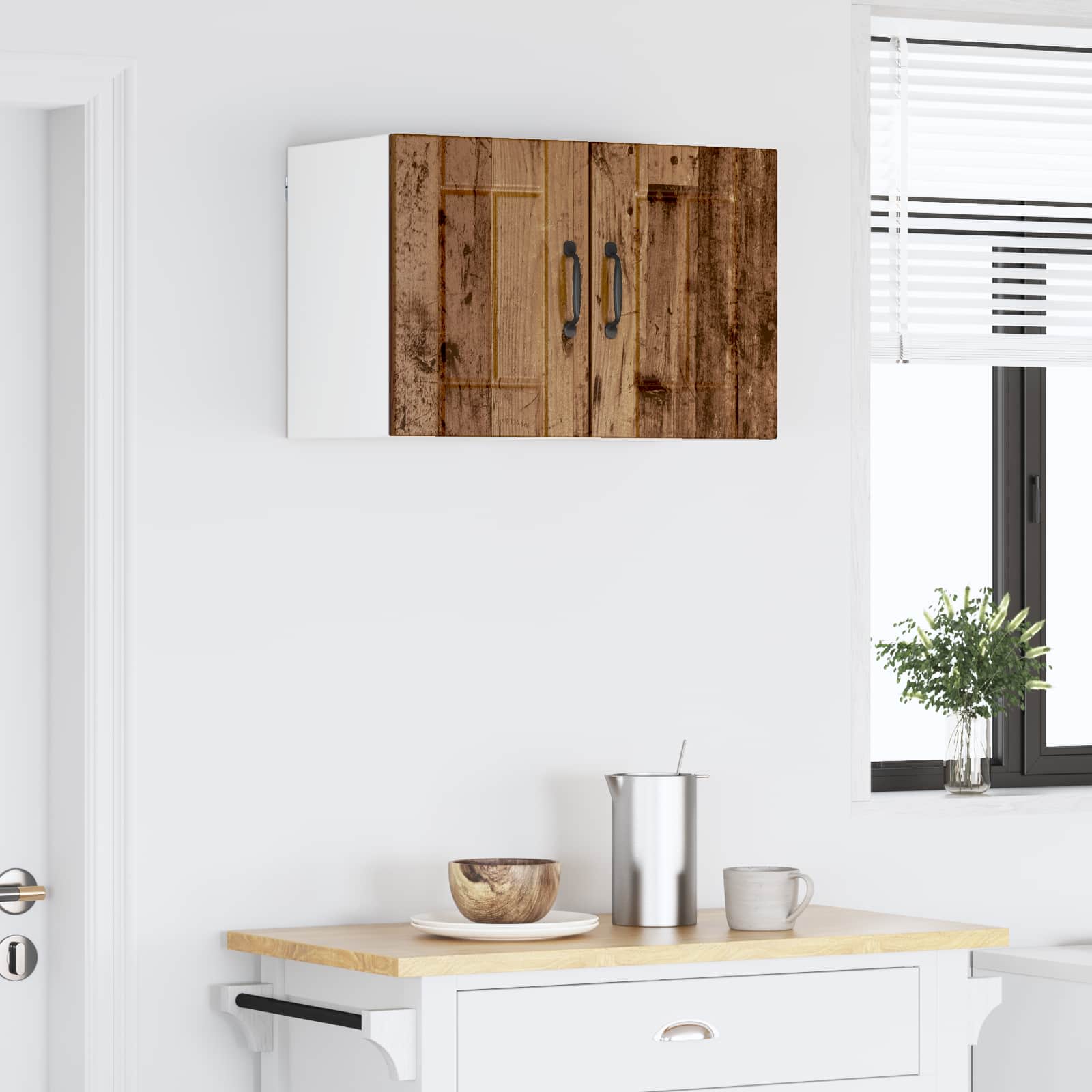 Fali szekrény lucca 2 pcs antik fa 30 x 31 x 40 cm szerelt fa