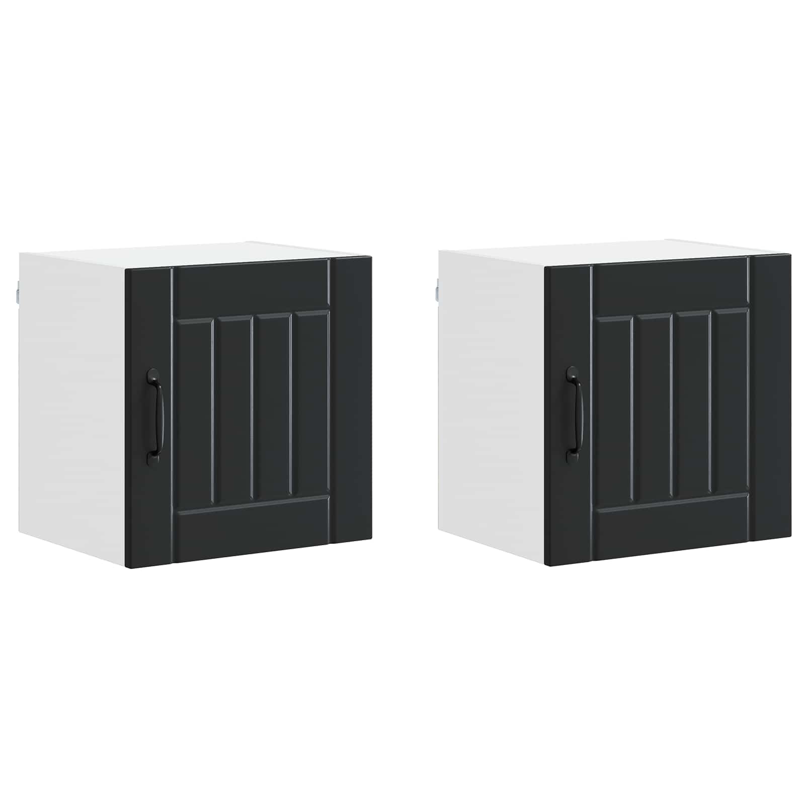 Fali szekrény lucca 2 pcs fekete 40 x 31 x 40 cm szerelt fa