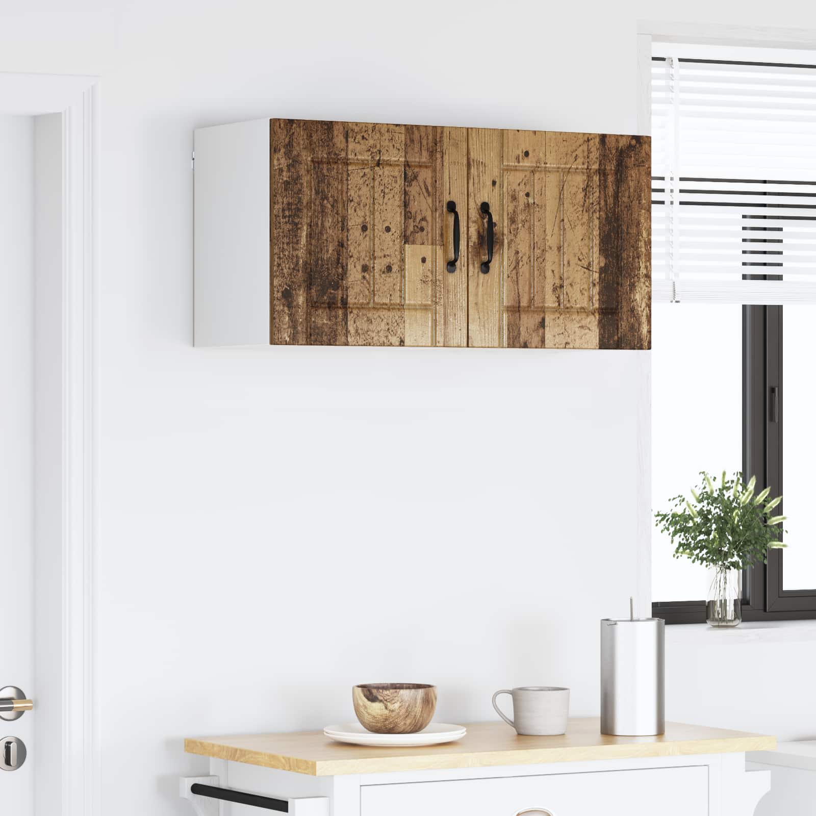Fali szekrény lucca 2 pcs antik fa 40 x 31 x 40 cm szerelt fa
