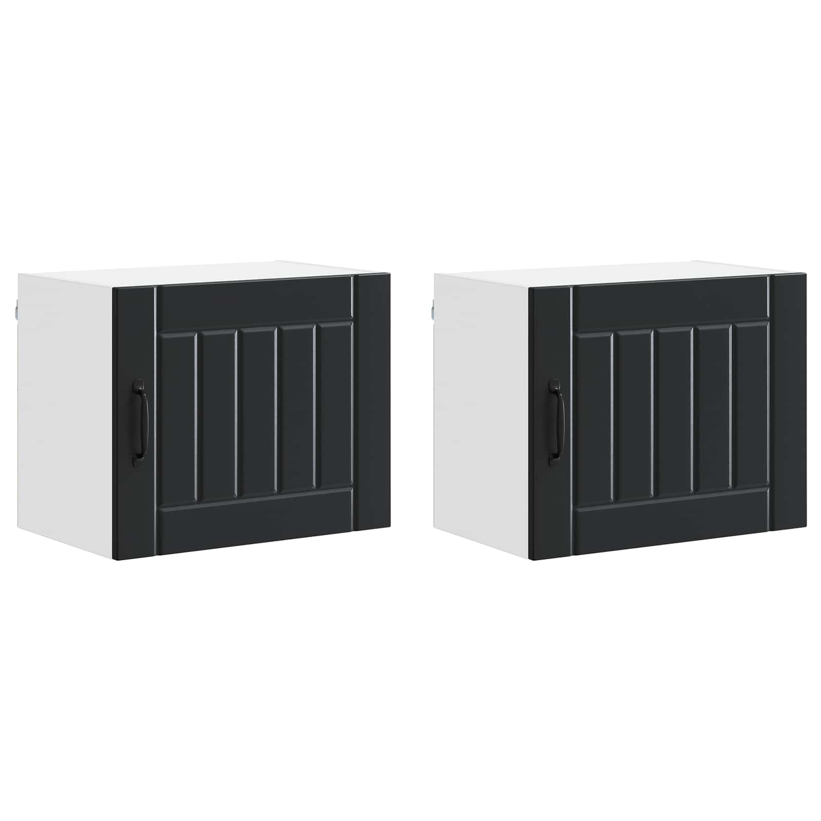 Fali szekrény lucca 2 pcs fekete 50 x 31 x 40 cm szerelt fa