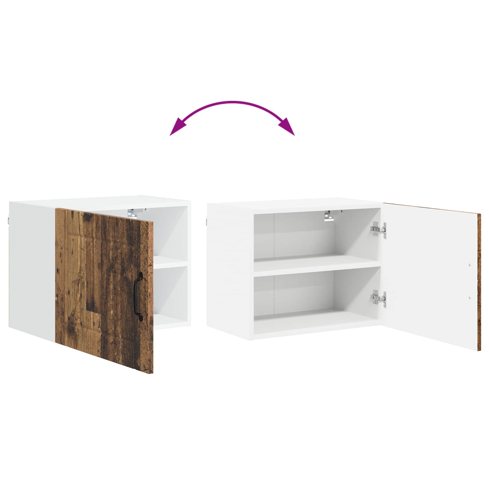 Fali szekrény lucca 2 pcs antik fa 50 x 31 x 40 cm szerelt fa
