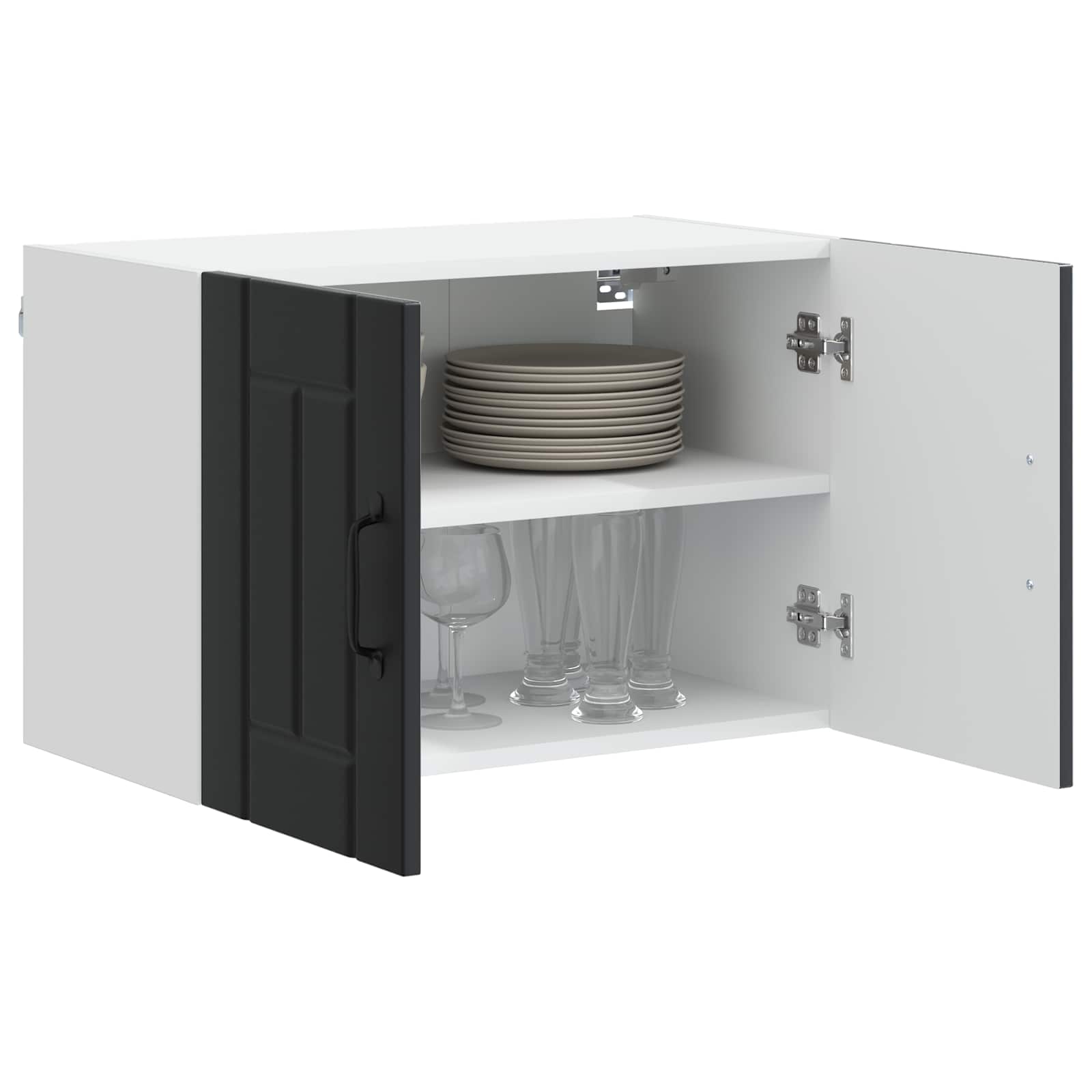 Fali szekrény lucca 2 pcs fekete 60 x 31 x 40 cm szerelt fa
