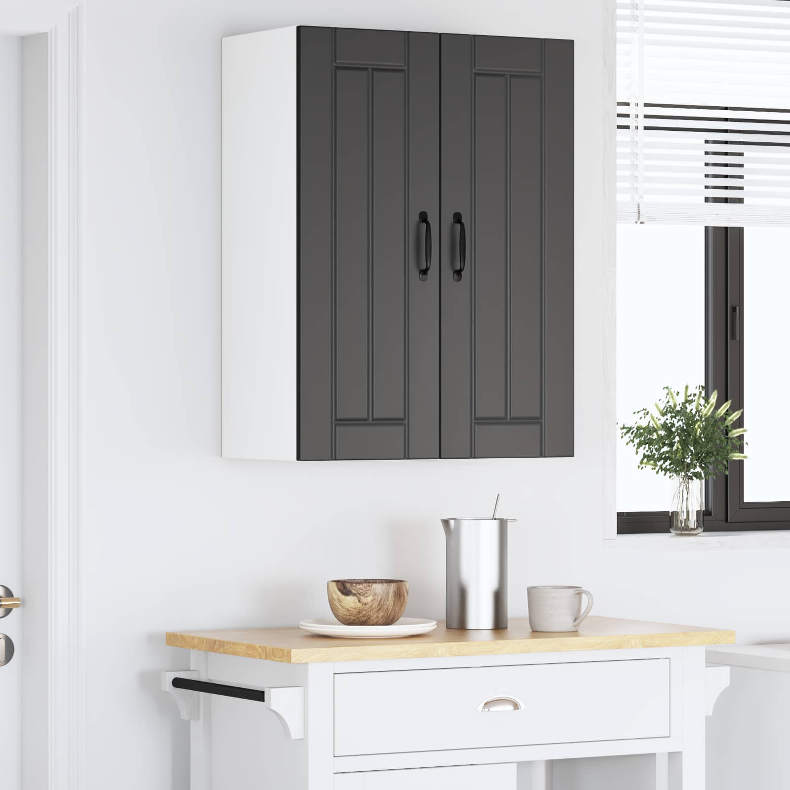 Fali szekrény lucca 2 pcs fekete 30 x 31 x 80 cm szerelt fa