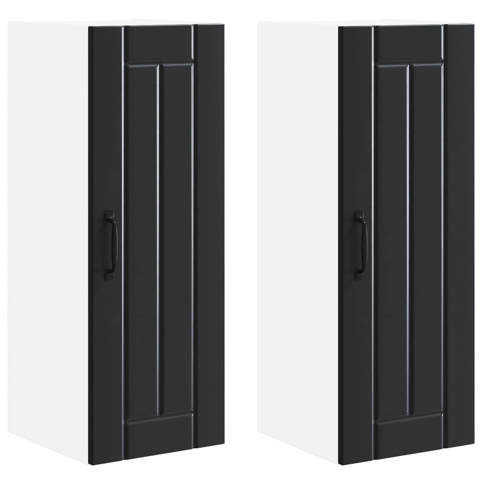 Fali szekrény lucca 2 pcs fekete 30 x 31 x 80 cm szerelt fa