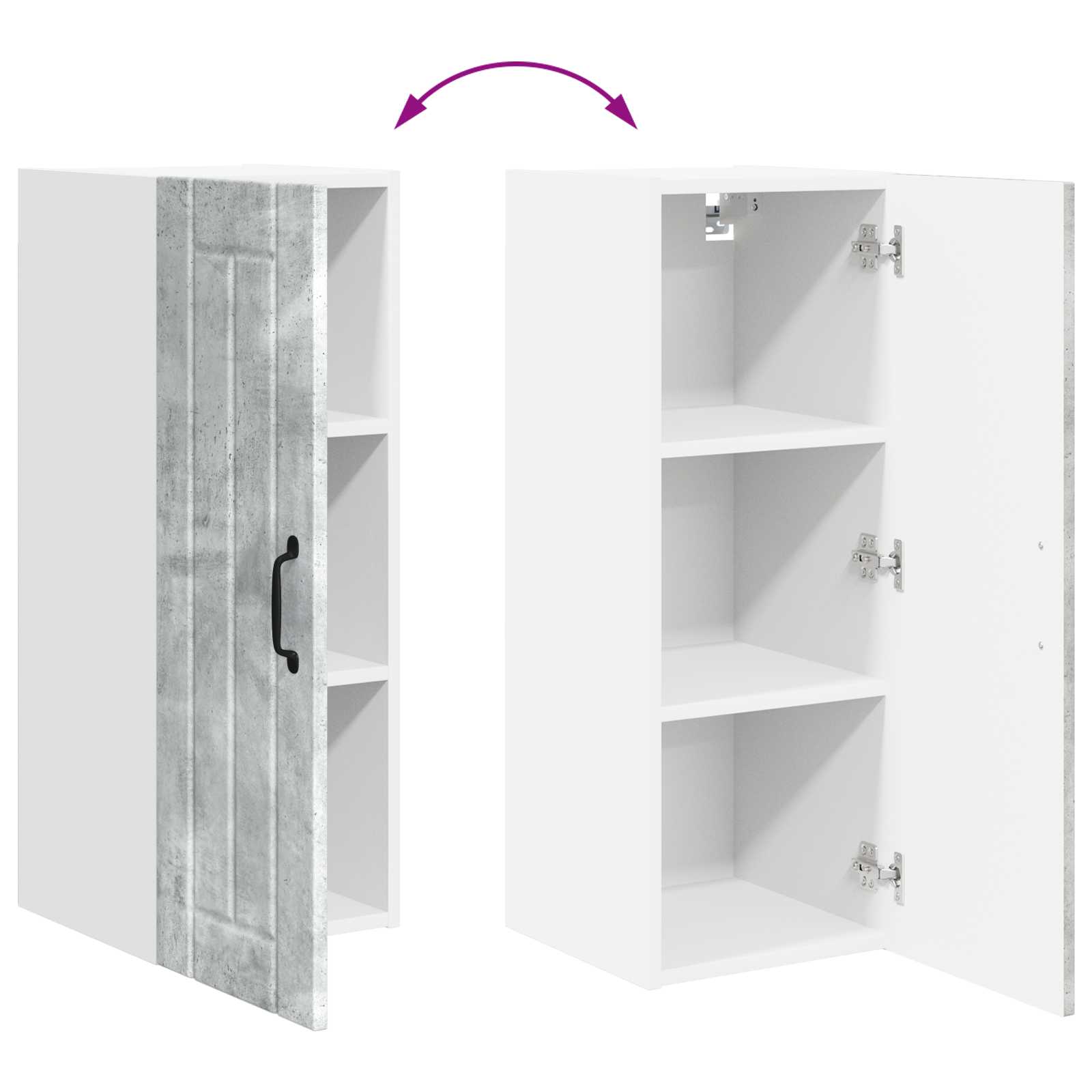 Fali szekrény lucca 2 pcs betonszürke 30 x 31 x 80 cm