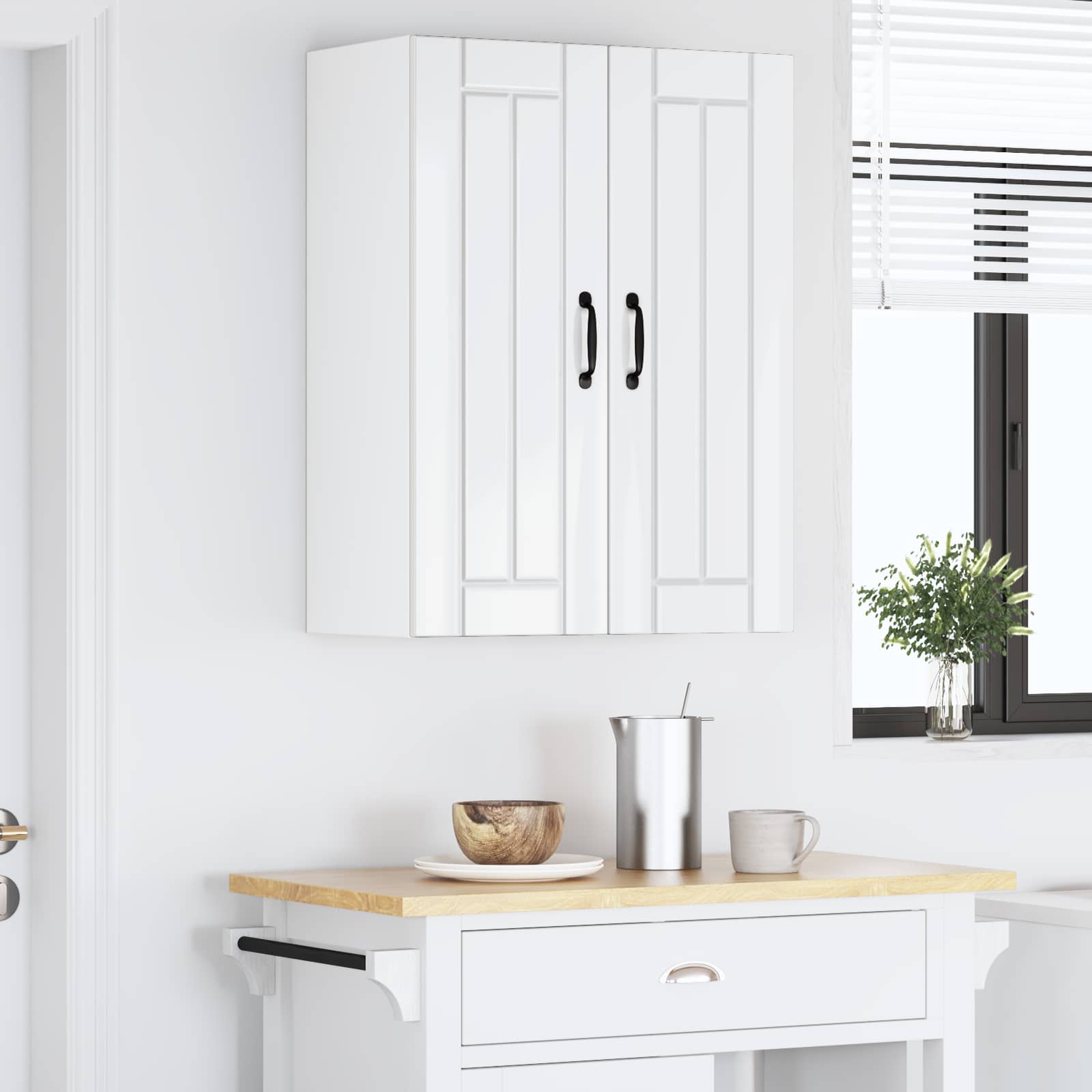 Fali szekrény lucca 2 pcs magasfényű fehér 30 x 31 x 80 cm