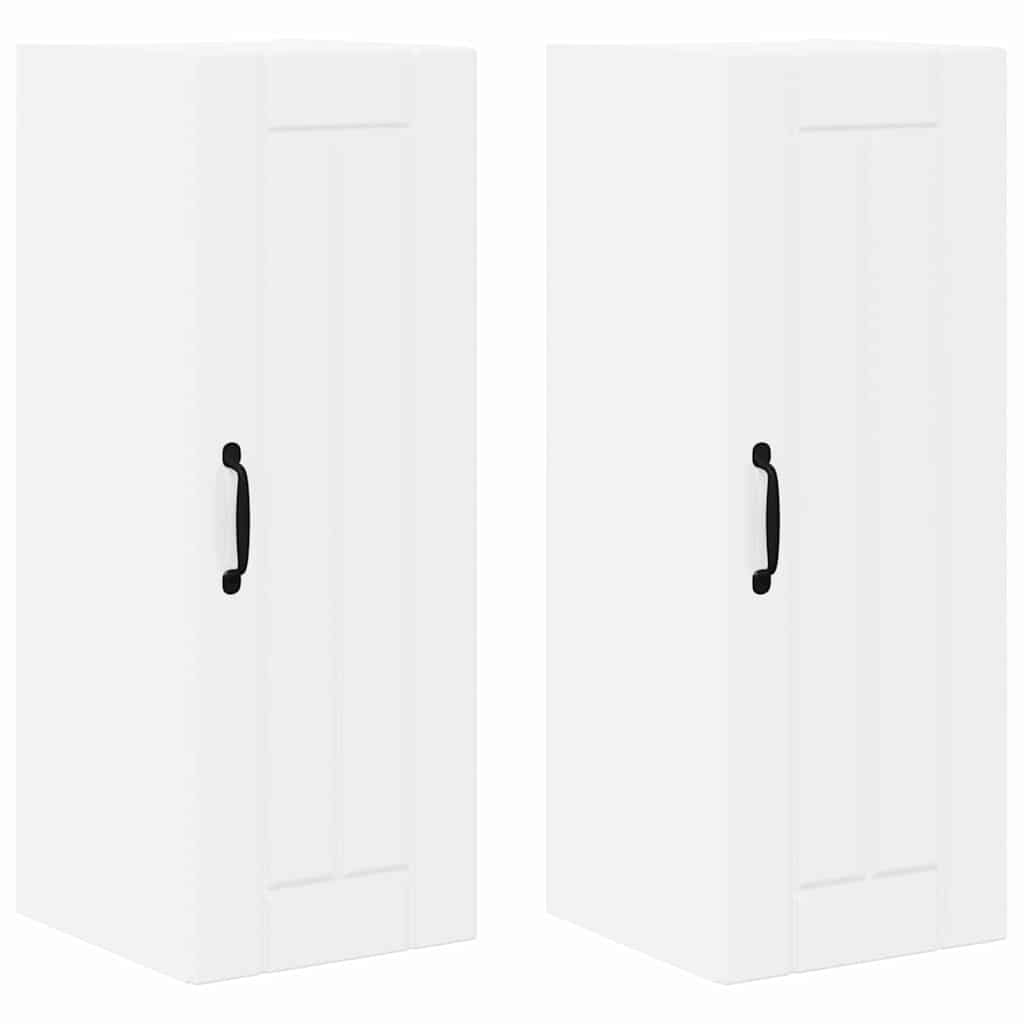 Fali konyhaszekrény 2 pcs magas fényű fehér 30 x 31 x 80 cm