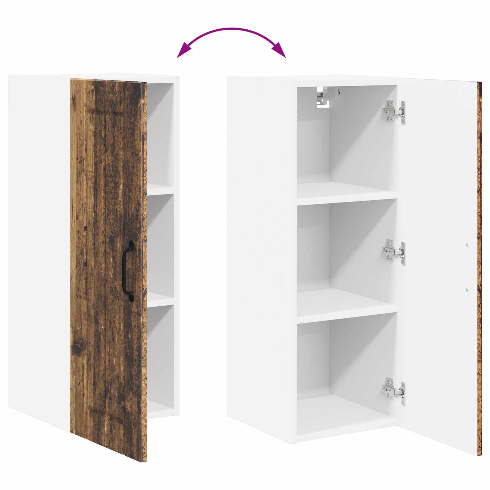 Fali szekrény lucca 2 pcs antik fa 30 x 31 x 80 cm szerelt fa