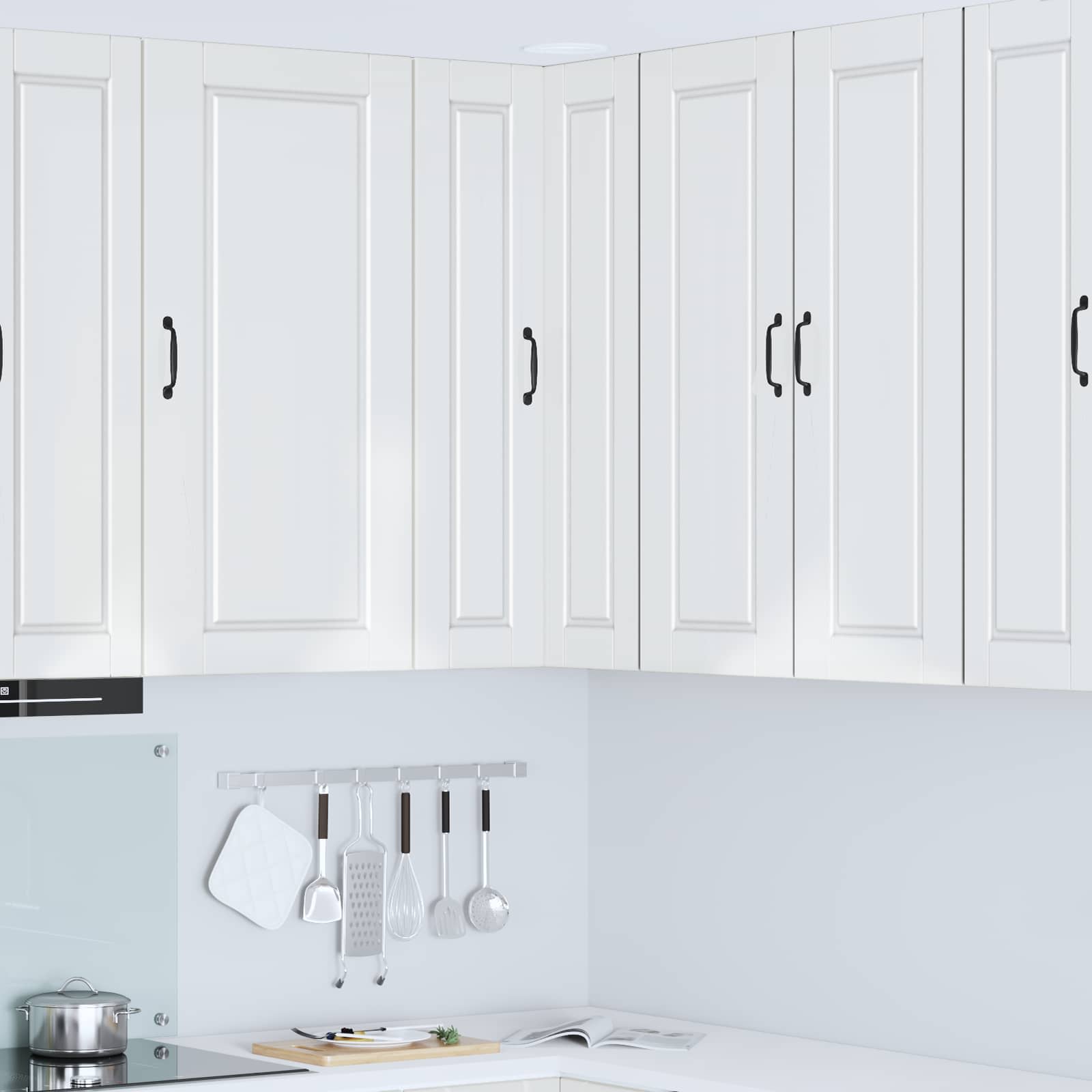 Fali sarokszekrény porto magas fényű fehér 57 x 57 x 100 cm