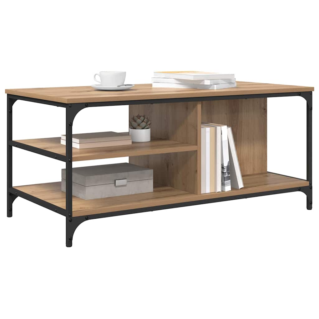 Dohányzóasztal artisan tölgy 100 x 50 x 45 cm faanyag