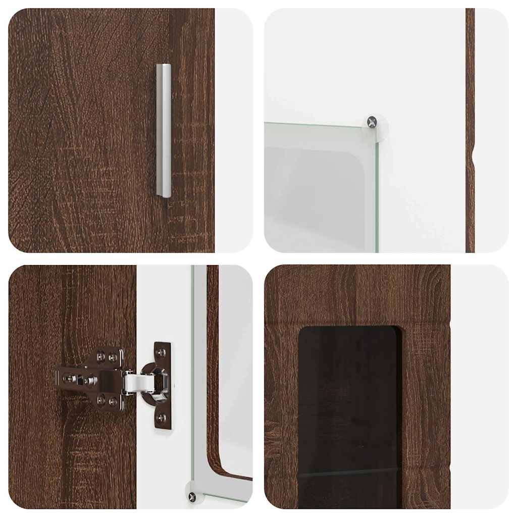 Magasfiú polcokkal ajtóval barna tölgy 60 x 35 x 182 cm faanyag