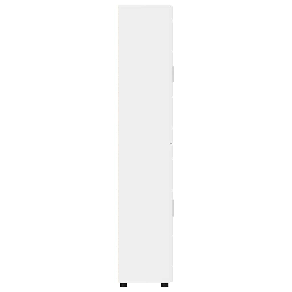 Magasfiú polcokkal tárolóval fehér 60 x 35 x 182 cm faanyag