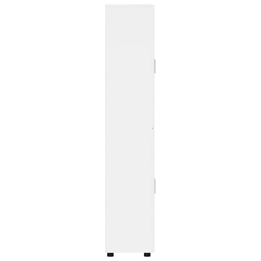 Magasfiú polcokkal magas fényű fehér 60 x 35 x 182 cm faanyag