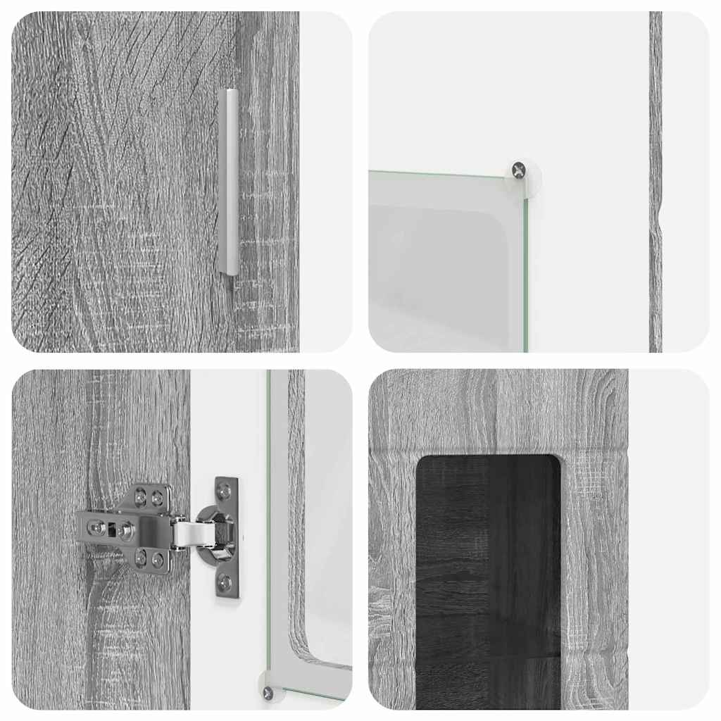 Magasfiú polcokkal szürke sonoma 60 x 35 x 182 cm faanyag