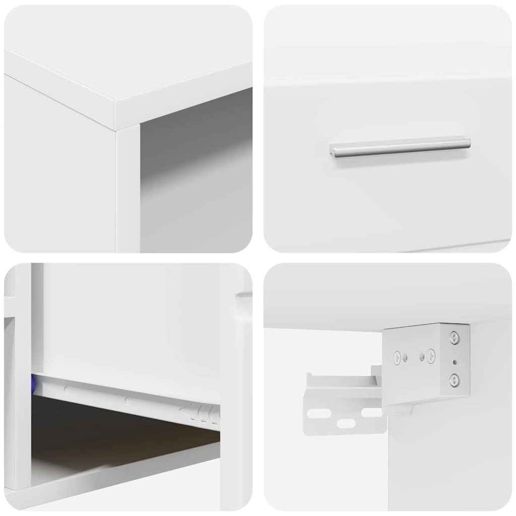 Tv szekrény garnitúra fiókkal polcokkal tárolóval fehér faanyag