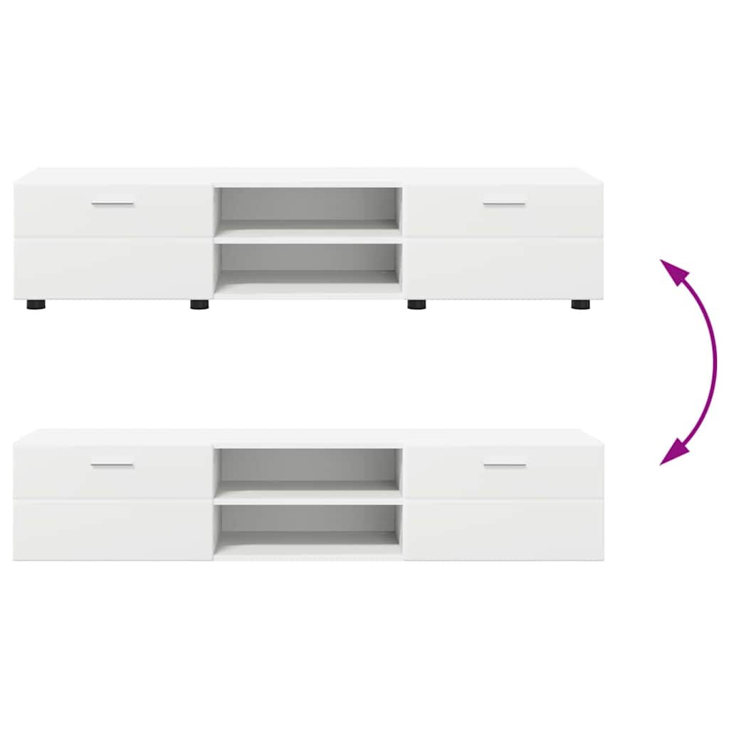 Tv szekrény garnitúra fiókkal polcokkal tárolóval fehér faanyag