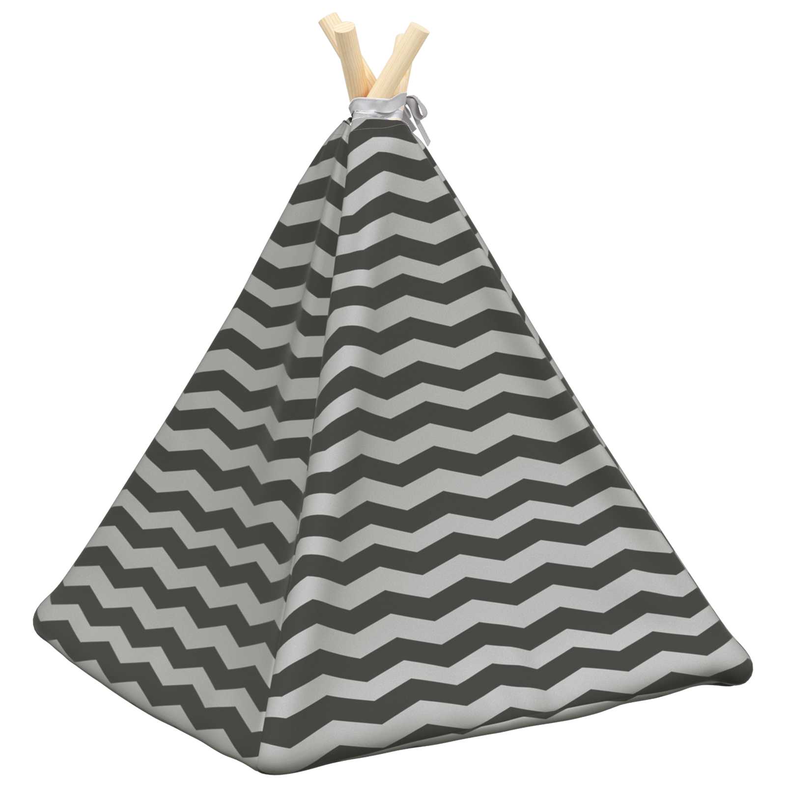 Kiskedvenc teepee párnával fehér és szürke 50 x 50 x 60 cm