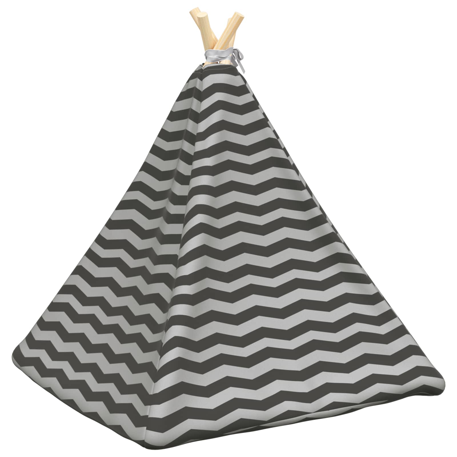 Kiskedvenc teepee párnával fehér és szürke 60 x 60 x 70 cm