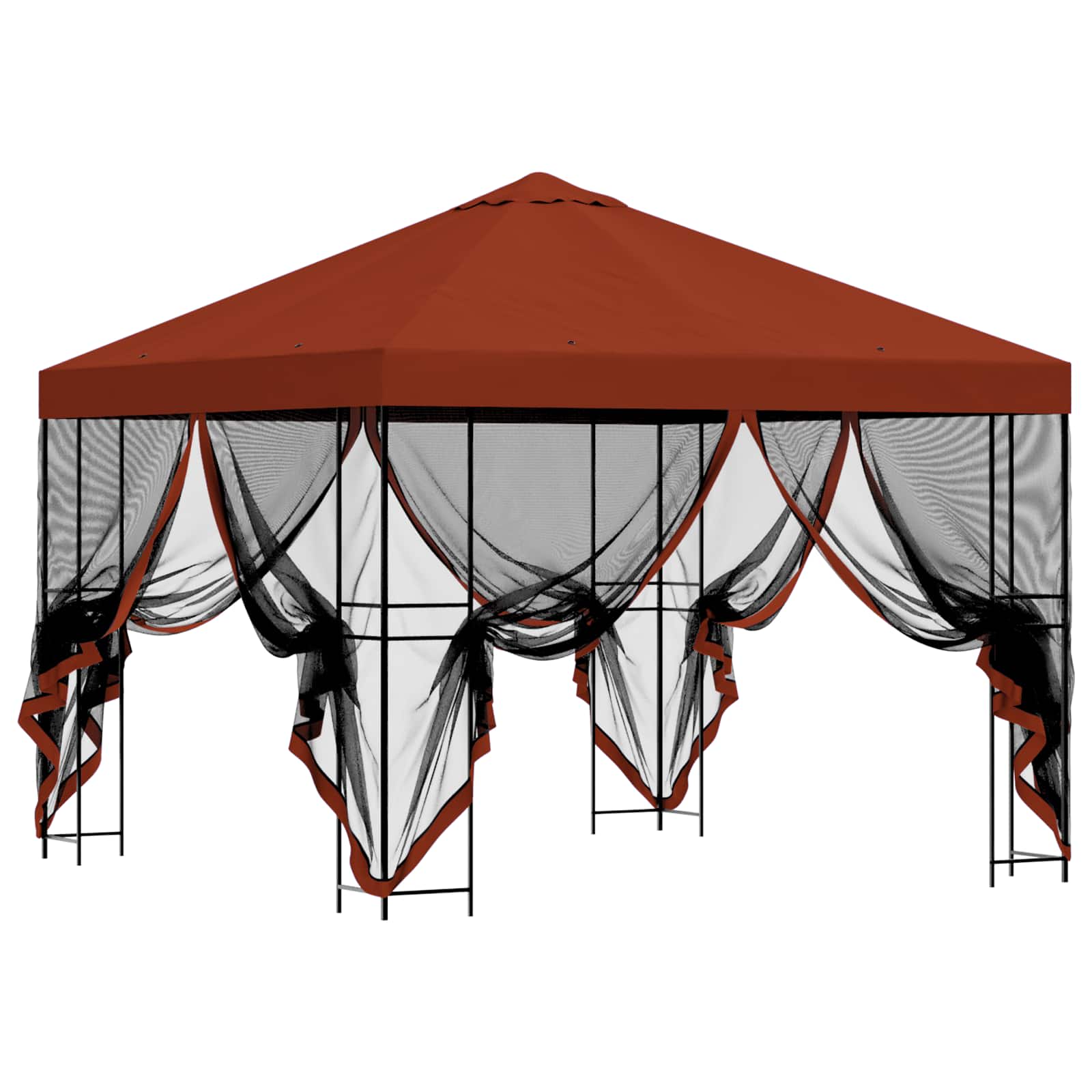 Kerti pavilon oldalfalakkal 3 x 3 m terrakotta