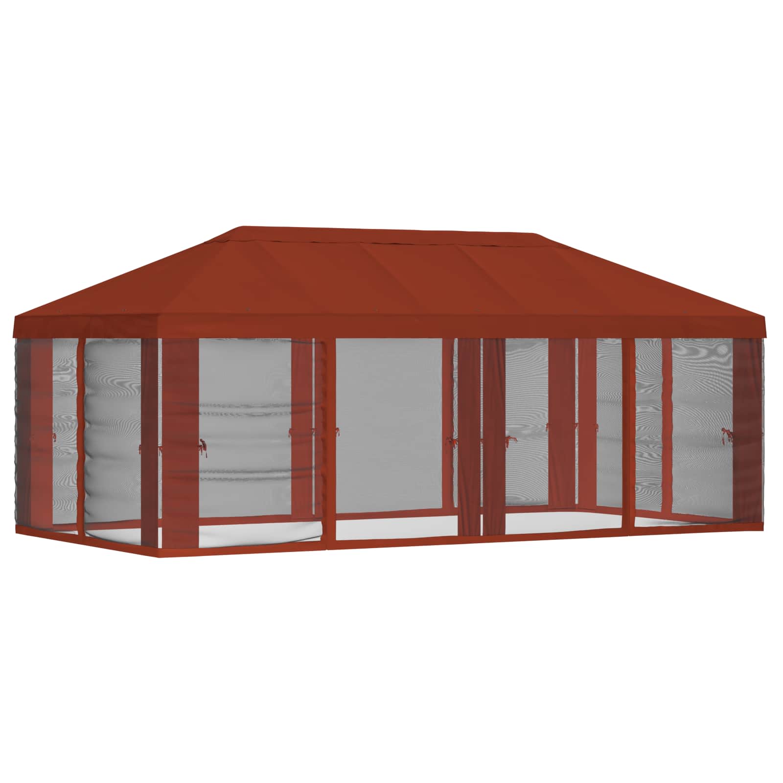 Napernyő ponyva oldalfalakkal 6 x 3 m terrakotta poliészter 190