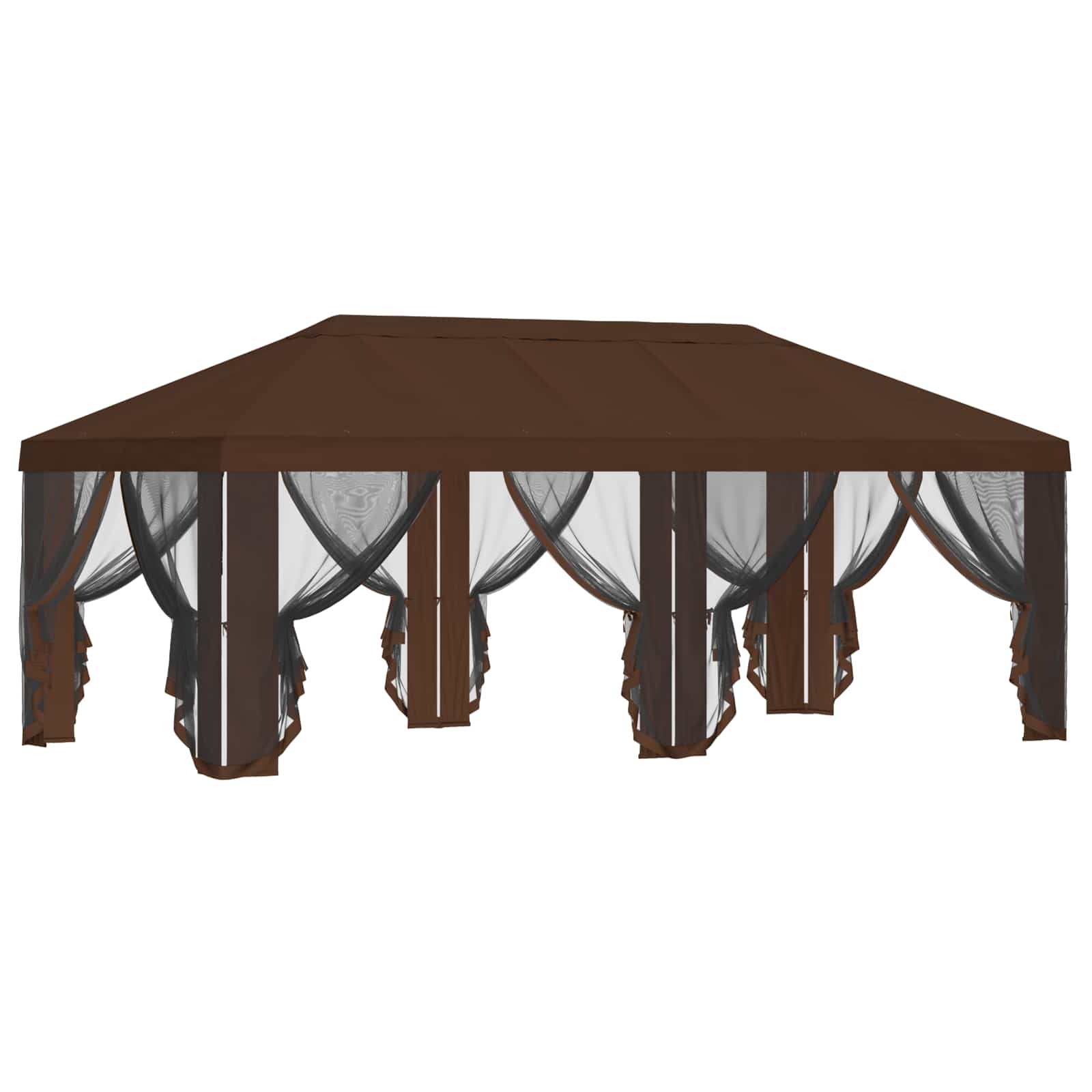 Napernyő ponyva oldalfalakkal 6 x 3 m barna poliészter 190