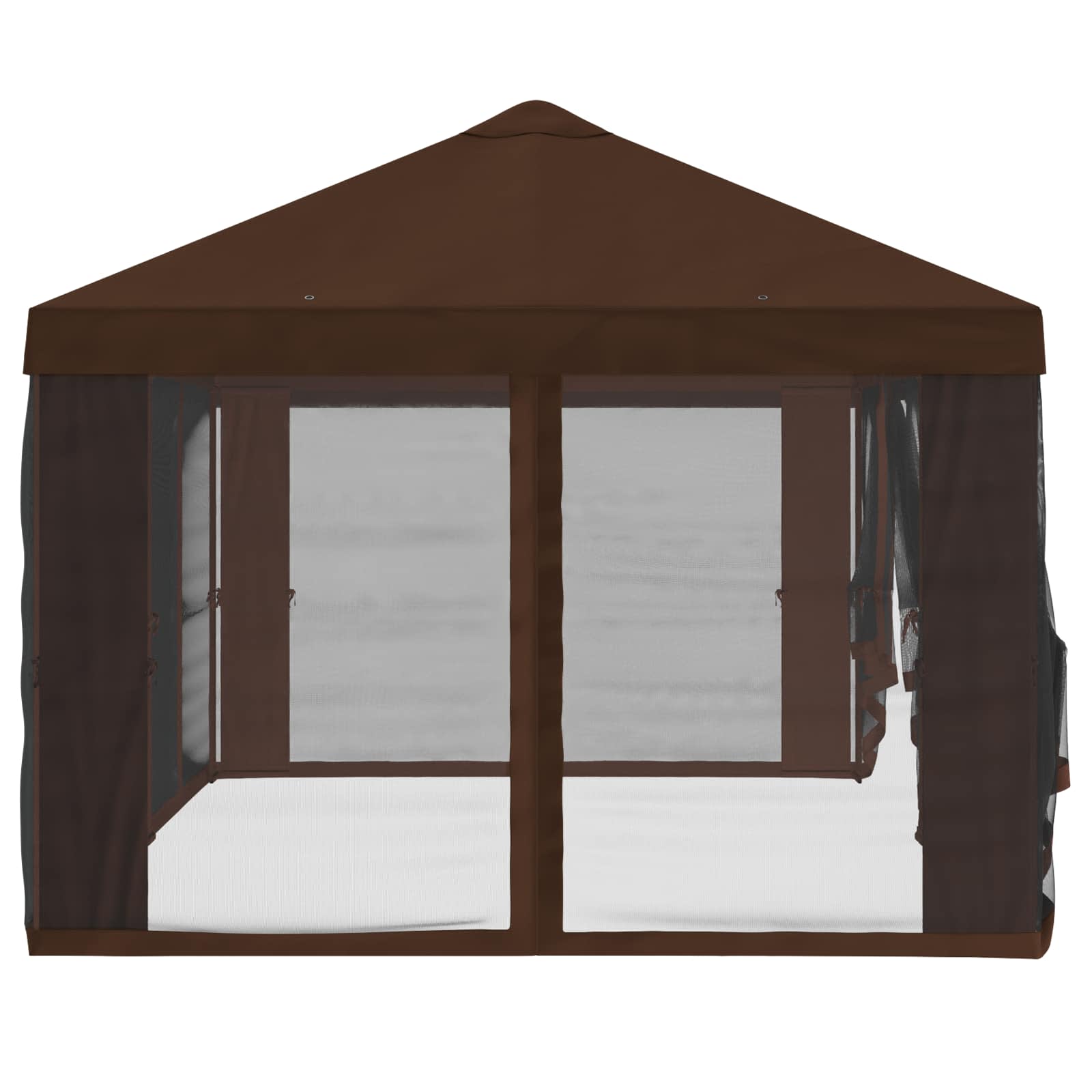 Napernyő ponyva oldalfalakkal 6 x 3 m barna poliészter 190