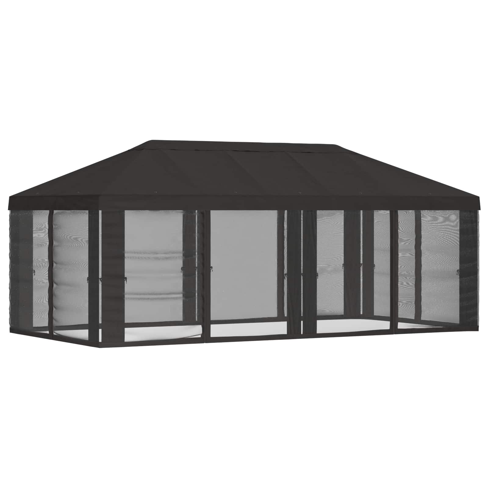 Napernyő ponyva oldalfalakkal antracitszürke 600,5 x 300,5 cm